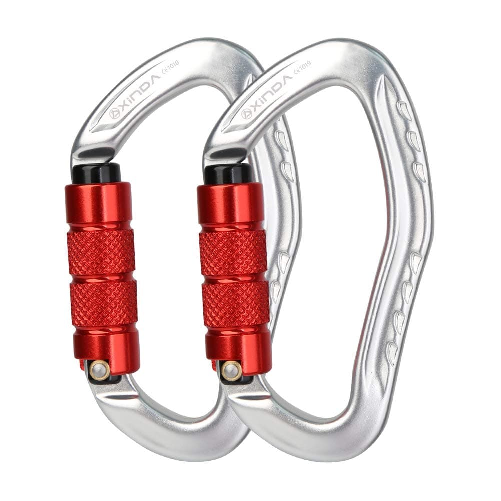 XINDA 22KN Auto Locking Carabiner Clip - Twist Lock Climbing Carabiner CE UIAA Certified, Heavy Duty Carabiners for Climbing,Rappelling,Hammock,Hiking,Camping