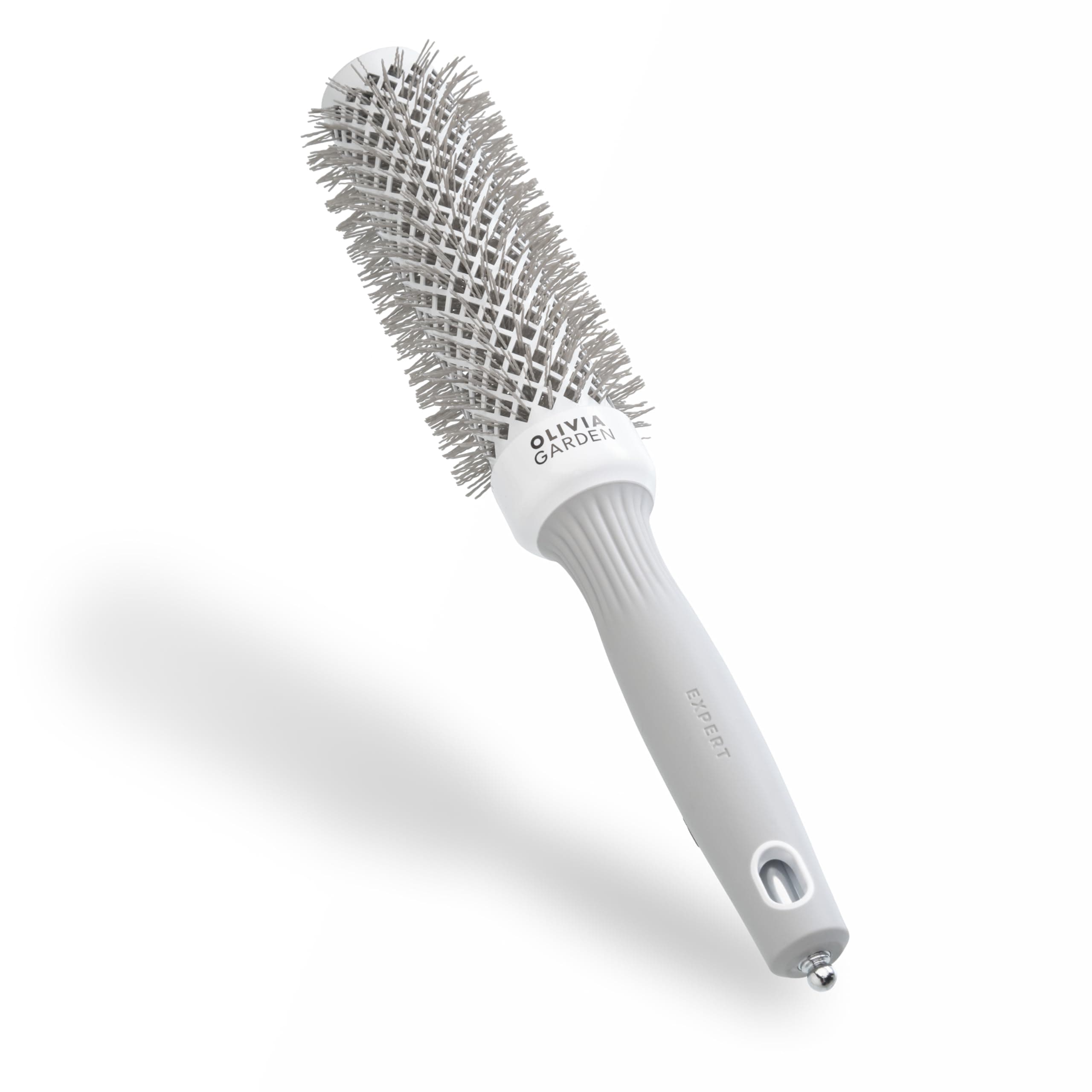 Expert Blowout Speed – White & Grey - 35 - Ceramic Coated Round Brush with Extra Long Barrel for 25% Faster Blowouts