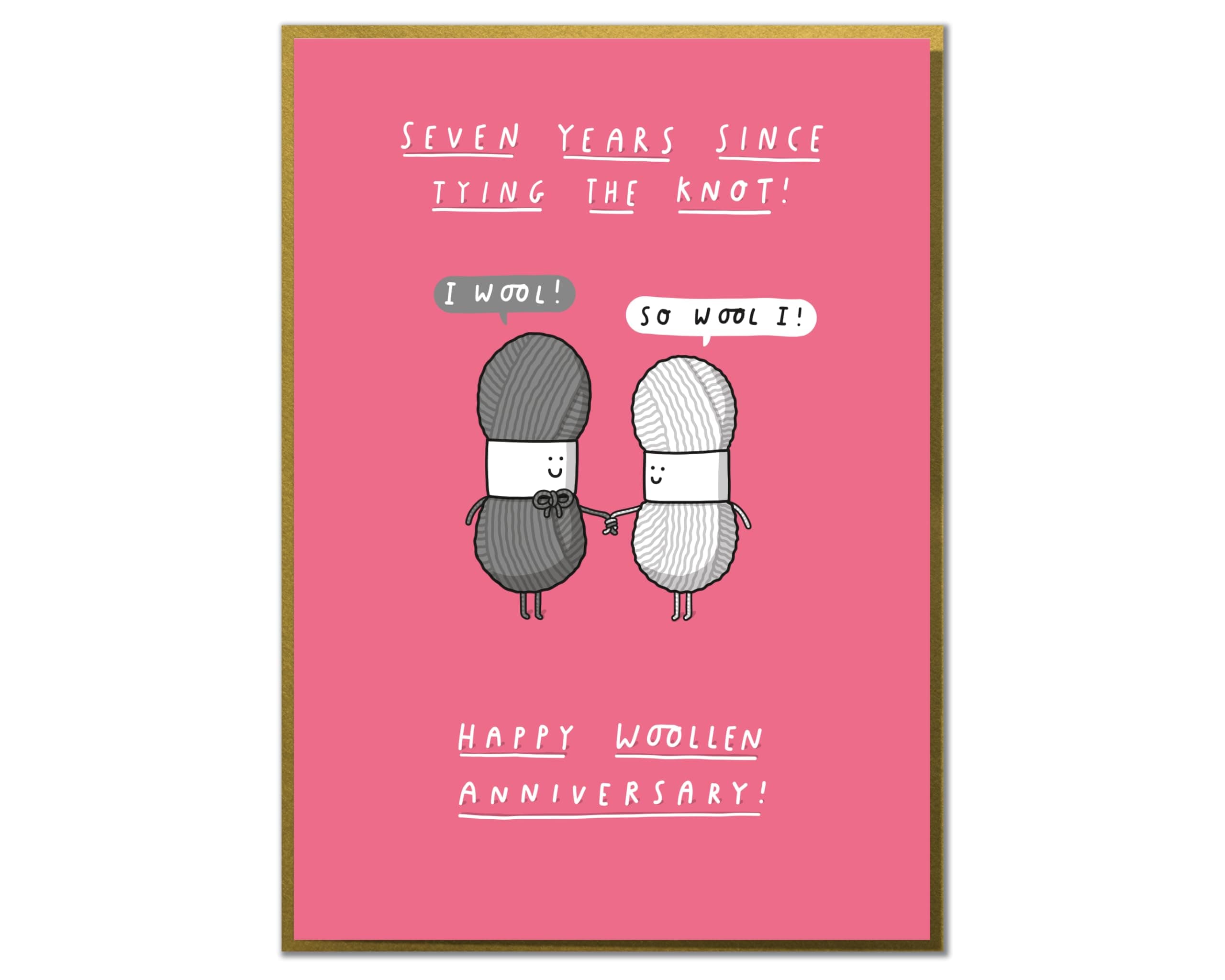 Happy Woolen Anniversary! Fun, Cute 7th Anniversary Card
