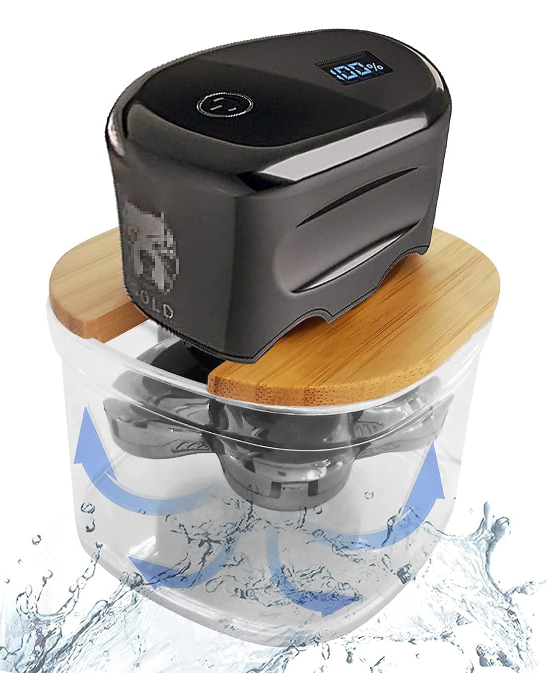 FitSand Bamboo Shaver Rinse Stand Compatible with All Skull Shaver Pitbull Gold PRO Electric Pitbull,Palm, Butterfly Kiss, Butterfly Pro and Bald Eagle Shavers for Men and Women