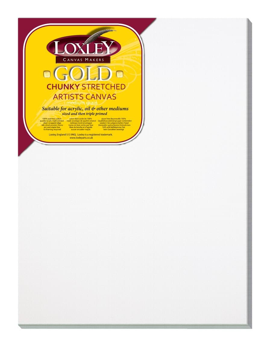 Loxley Gold 24 x 18-inch (61 x 46cm) Chunky 37mm Deep Edge Artist Quality Stretched Canvas Primed