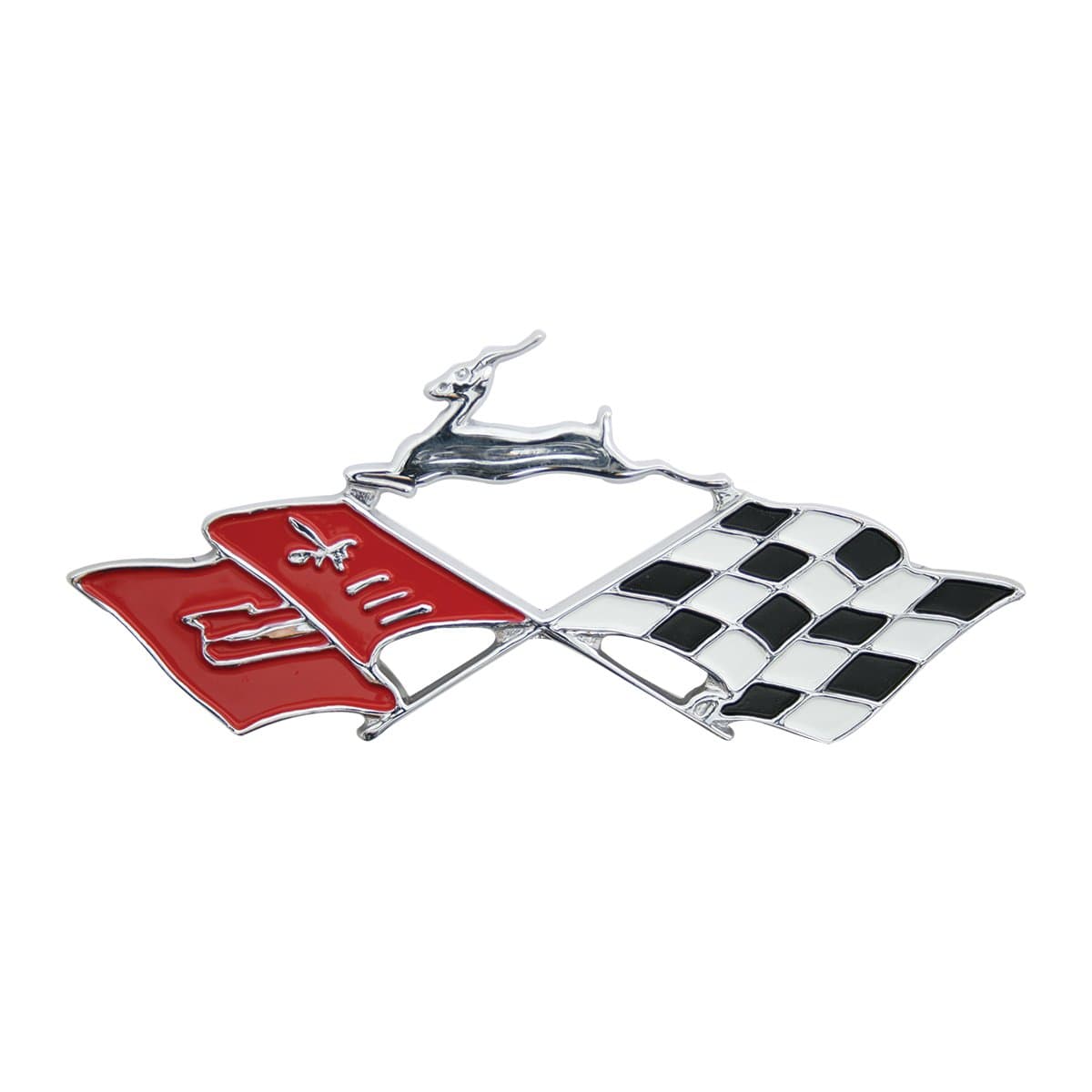 KNS Accessories KC4525 Impala Die Cast Rear Quarter Panel Emblem (Chevrolet 1961), Silver