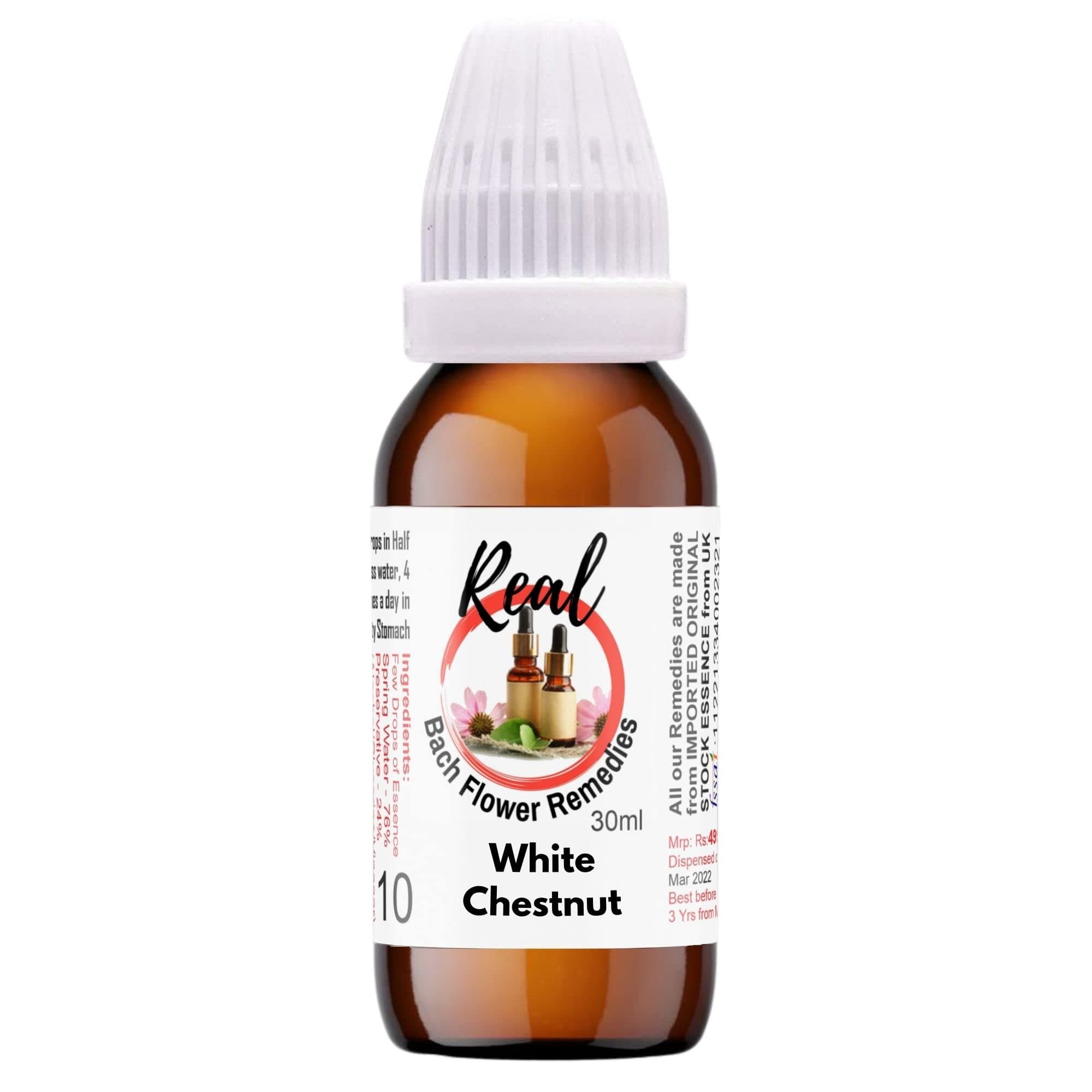 White Chestnut 30ml - Original Imported Bach Flower Remedies prepared from the first Concentrate