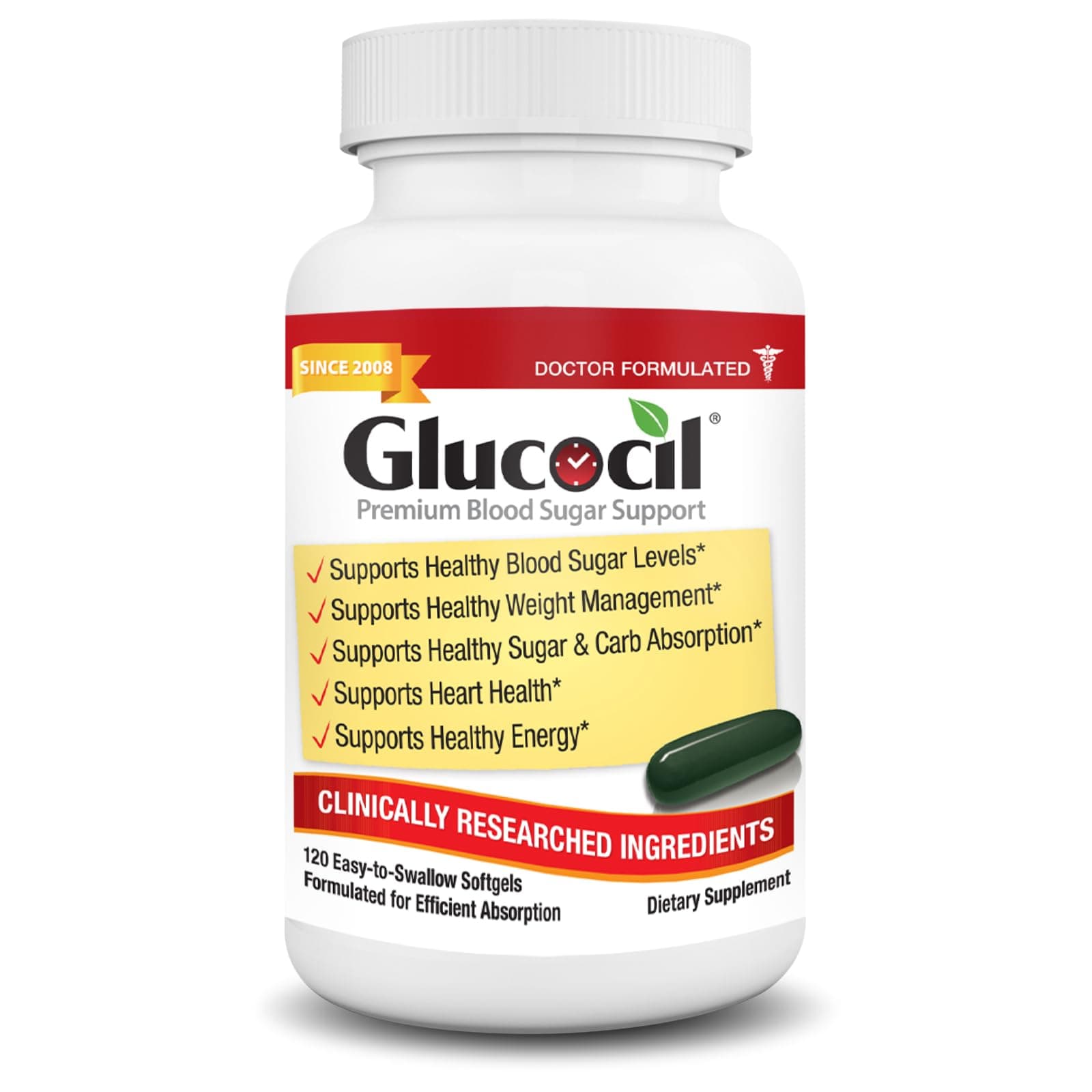 Glucocil – Premium Blood Sugar Support - Over 1 Million Bottles Sold - Supports The 3 Essentials for Healthy Blood Sugar - Since 2008