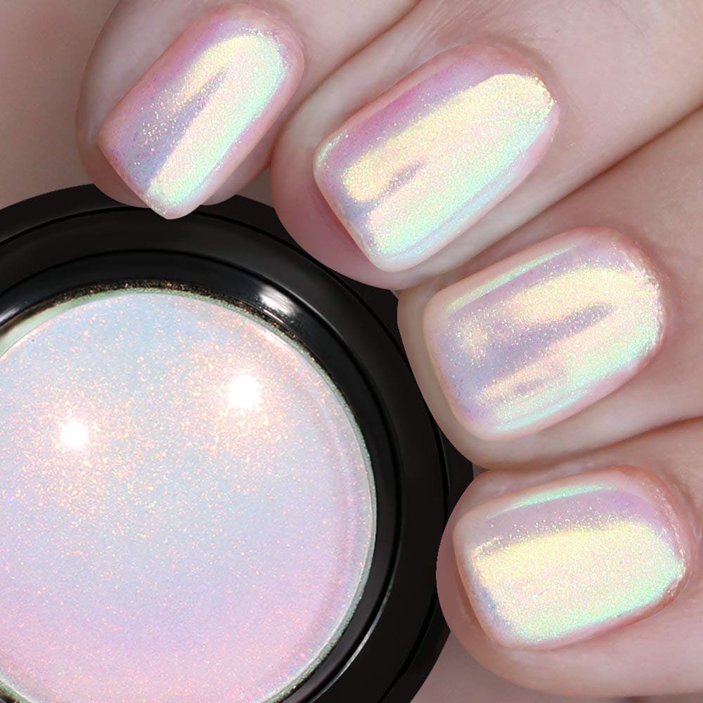 Pretty DivaMermaid Chrome Nail Powder, Neon Iridescent Unicorn Nail Powder Manicure Pigment for Nail Art
