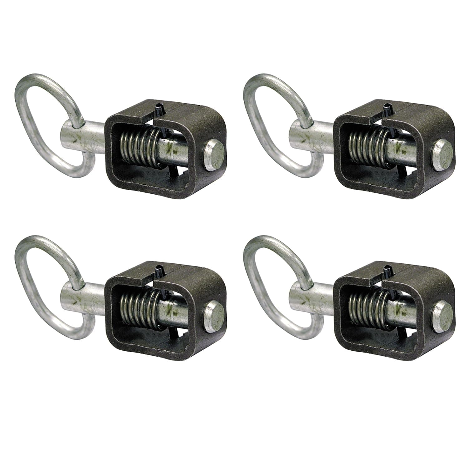 Buyers Products B2598H Weld-On 5/8" Spring Latch Assembly With Plain Tube, Spring Loaded Bolt, 4.68" x 2.53", Heat treated pin, Utility Gate Latch , Black