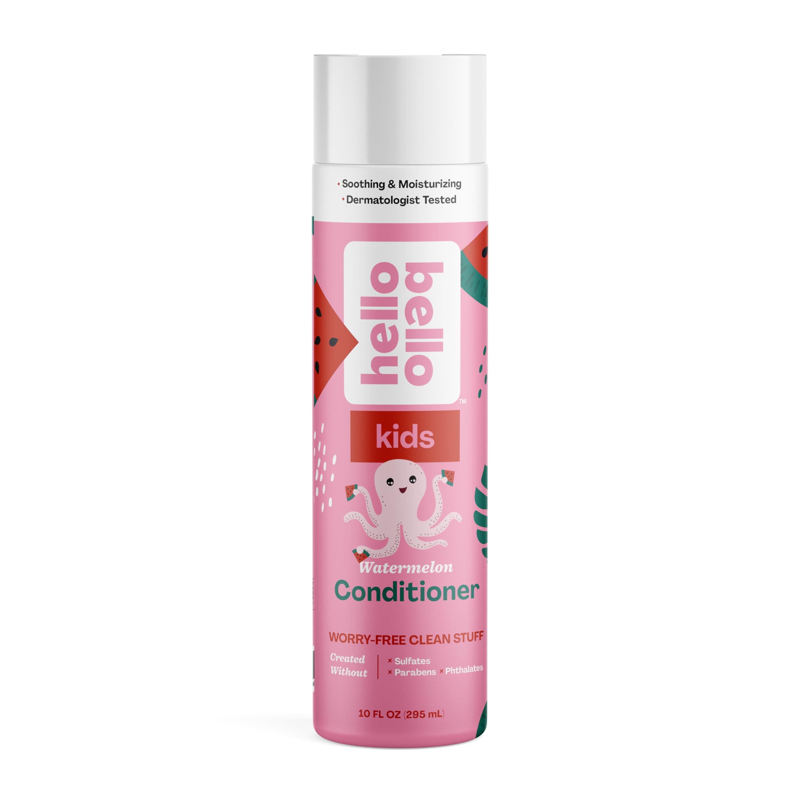 Hello Bello Kid's Conditioner Hypoallergenic, pH Balanced & Dermatologist-Tested - Thoughtful Ingredients - Watermelon, 10 fl oz (1 Pack)