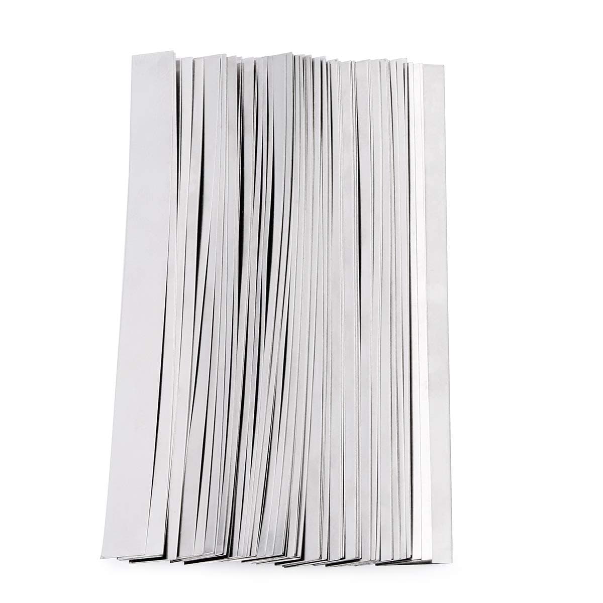 Pure Nickel Strips, Nickel Plate, 0.06 x 0.3 x 3.9 inches (0.15 x 8 x 100 mm), 100 Sheets, 99.6% Purity, 18650 Size, Large Capacity Lithium Polymer Battery, NiMH Battery, Nickel-Cd Battery, Battery Tab Board, For Spot Welding