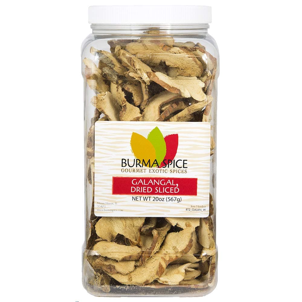Dried Galangal, Sliced | Greater Galangal - Alpinia Galanga | Perfect for Tom Yum and Tom Kha Soups 1.25 lbs.