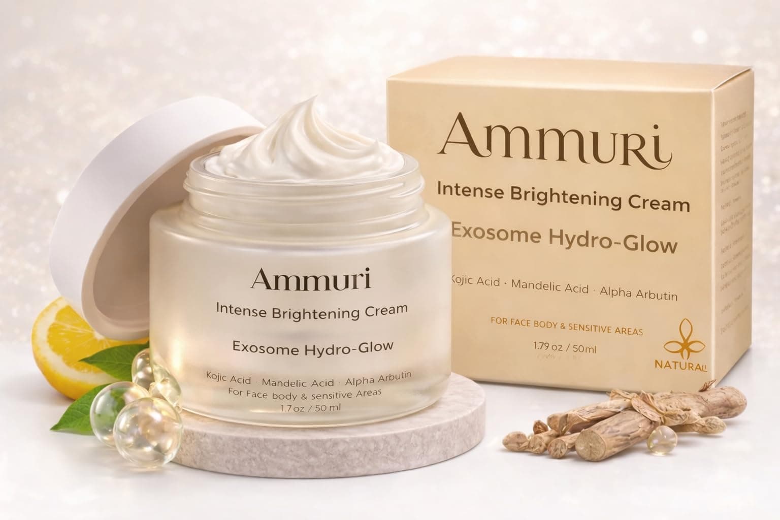 – Intense Lightening Cream Skin Moisturising & Brightening Formula Freckle Remover Cream - Best Dark Spot Removal, Face, Bikini, and Sensitive Parts of Body - 50 Ml