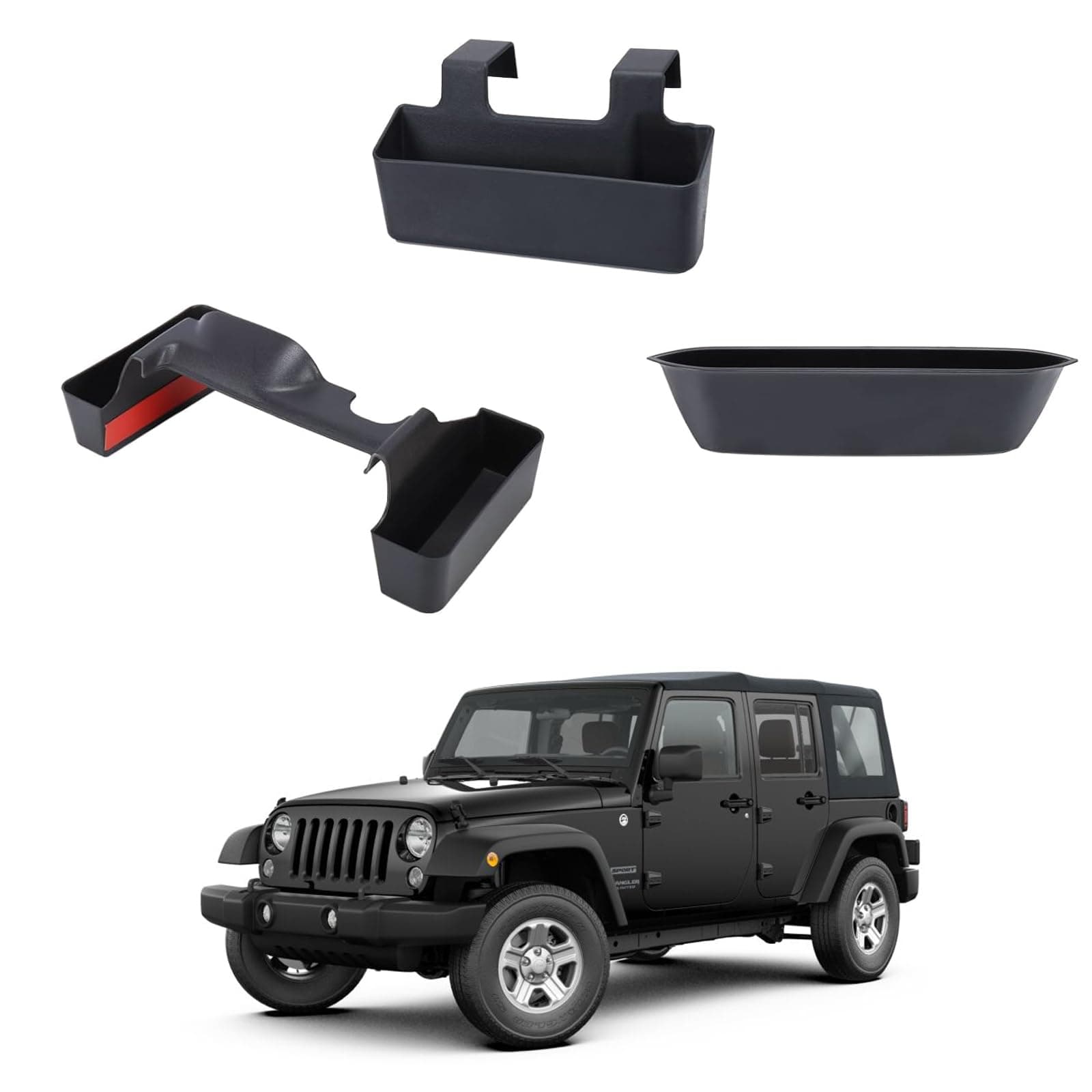 Gear Shift Console Side Tray Organizer,Center Console Hanging Storage Box,Passenger Side Co-Pilot Organizer Compatible with 2011-2018 Jeep Wrangler JK JKU Interior Accessories