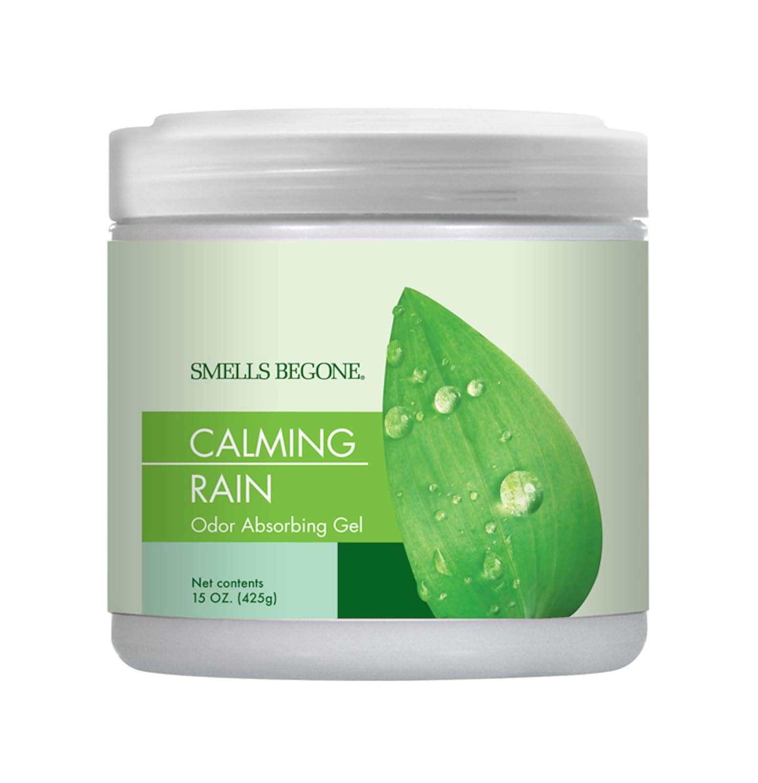 SMELLS BEGONE(スメルズビゴーン) 芳香剤 消臭ジェル - バスルーム、車、ペットエリア、ボート、RVの臭いを吸収します - エッセンシャルオイル使用 - 落ち着いた雨の香り