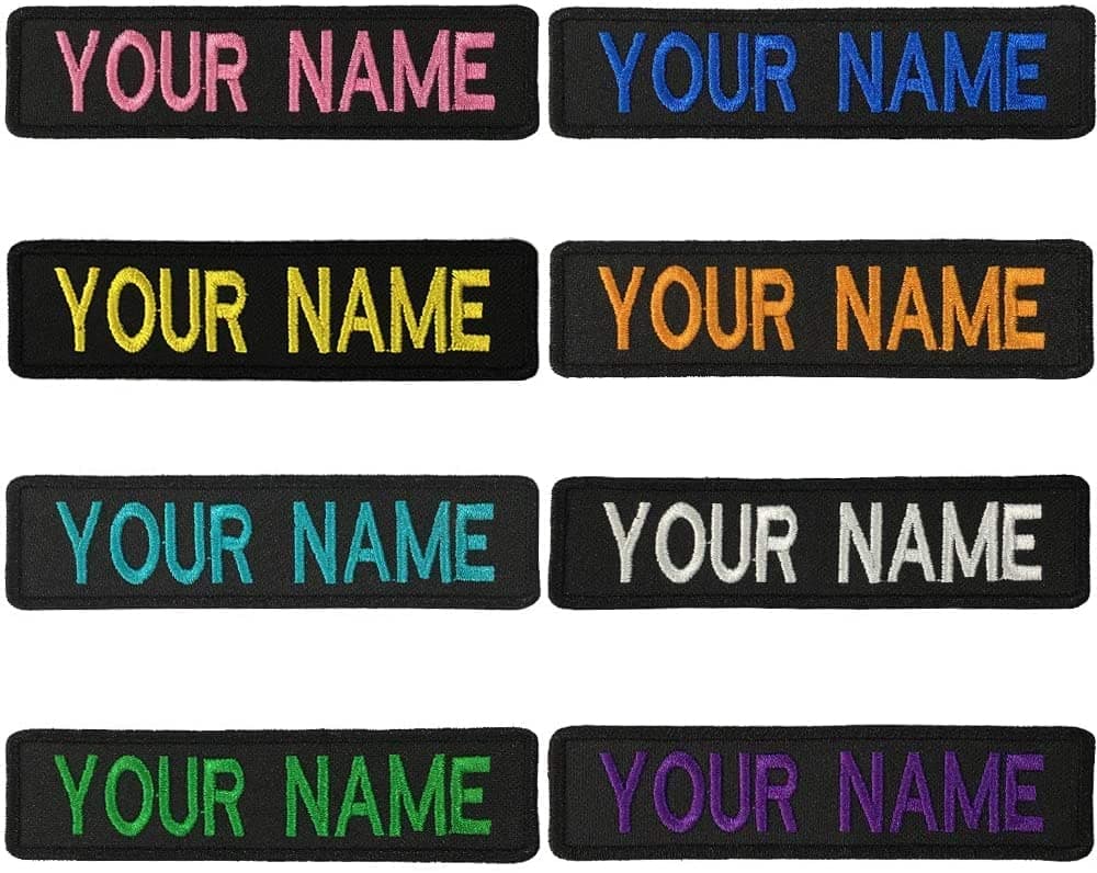 Embroidery Name Patches,2 Pieces Custom Personalized Military Tapes Tag Customized Logo ID for Multiple Clothing Bags Vest Jackets Work Shirts (Normal)