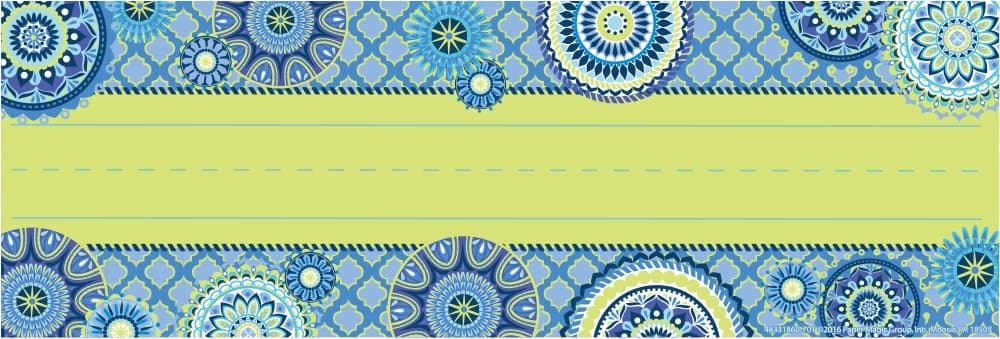 Eureka Blue Harmony Teacher Supplies Self-Adhesive Student Nametags, 36 pcs, 9.5'' x 3.25''