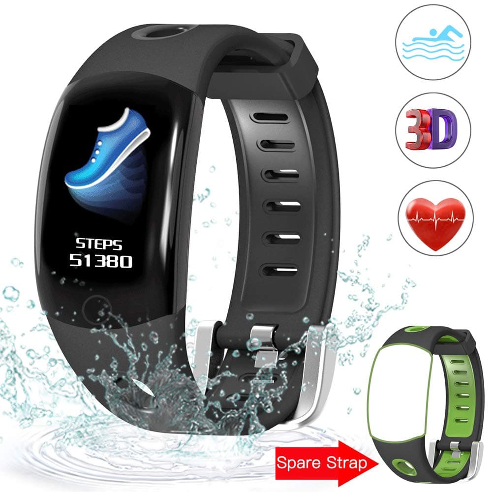 Evershop Fitness Tracker Swimming with HD Color Screen, IP68 Waterproof Fitness Tracker Watch, Activity Tracker with Heart Rate Monitor,Calorie Counter Sleep Monitor for Women Men Kids