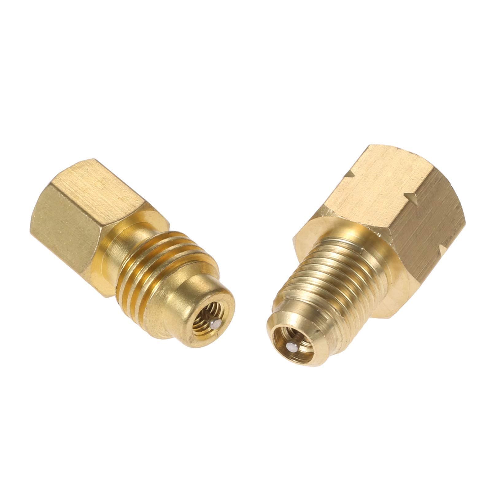 R1234YF Adapters with Valve Core, 1/2’’ ACME Left Hand x 1/4’’ SAE Vacuum Hose Pump Fittings Connection for R12 to R1234yf Refrigeration Conversion