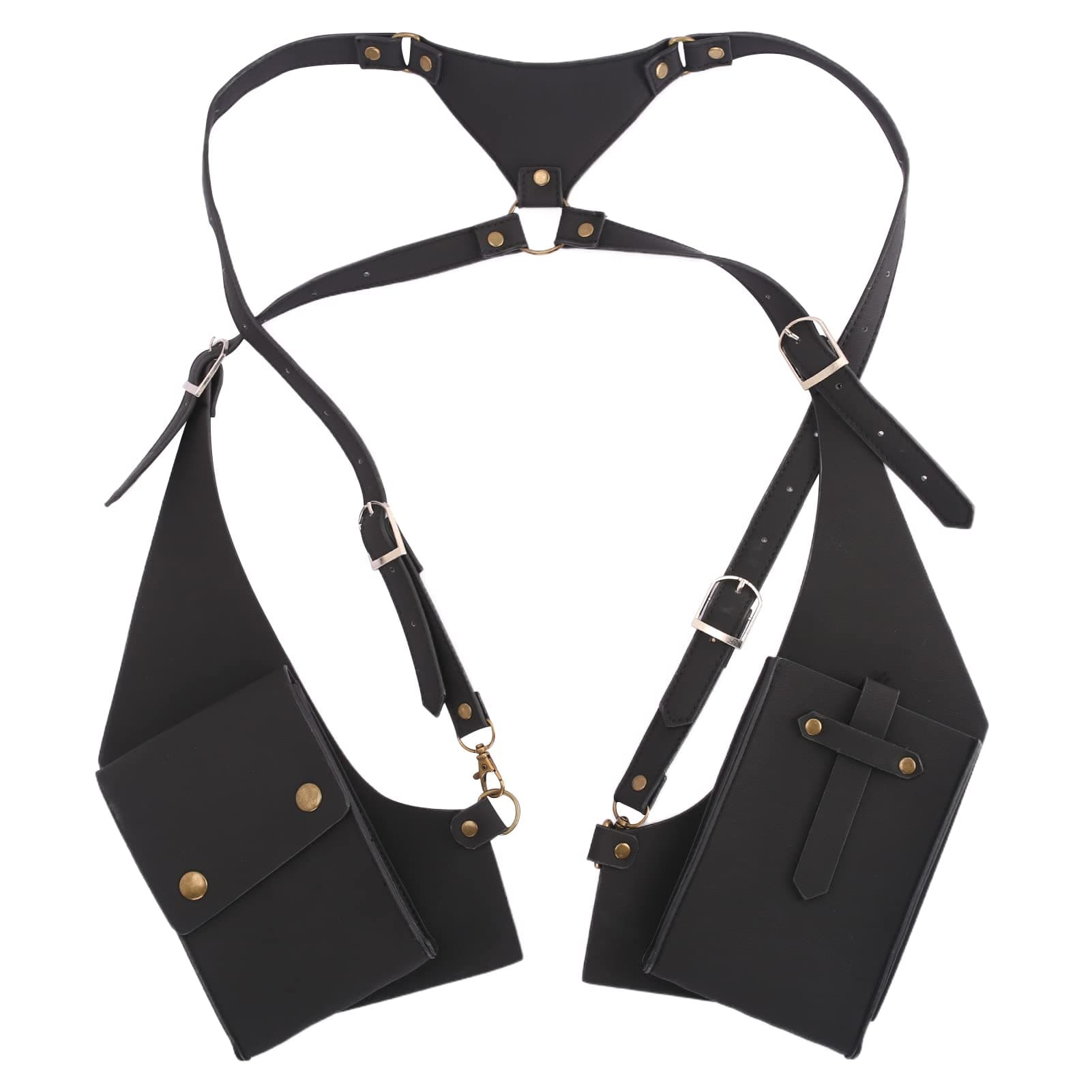 Neween Anti-Theft Hidden Underarm Shoulder Bag Wallet PU Leather Concealed Pack, Safety Double Shoulder Armpit Bag Adjustable Tactical Holster Pouches for Outdoor