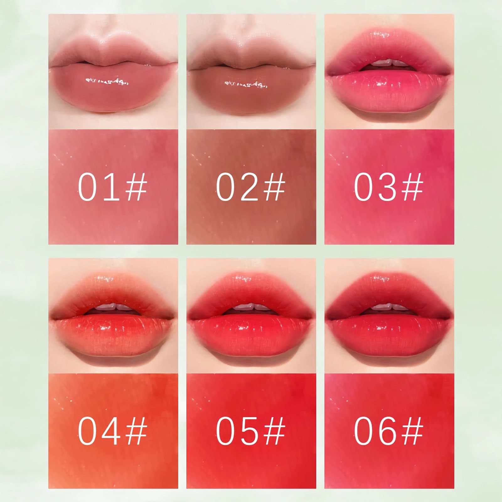 Miniling - Set of 6 Korean Lip Colours: Watery Velvety Matte Lipsticks for Lips and Cheeks, Long-Lasting, Without
