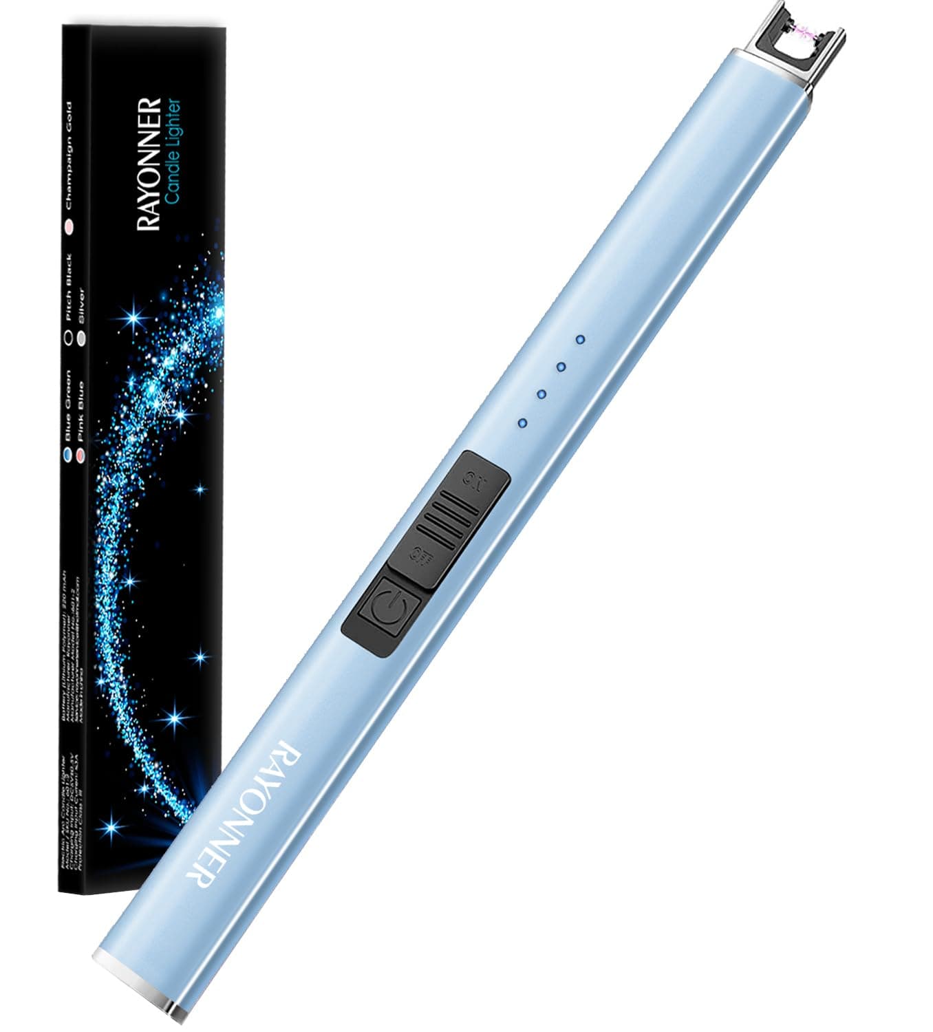 Lighter Electric Lighter Candles Lighter Rechargeable USB Lighter Arc Lighter (1Pack, Sierra Blue)