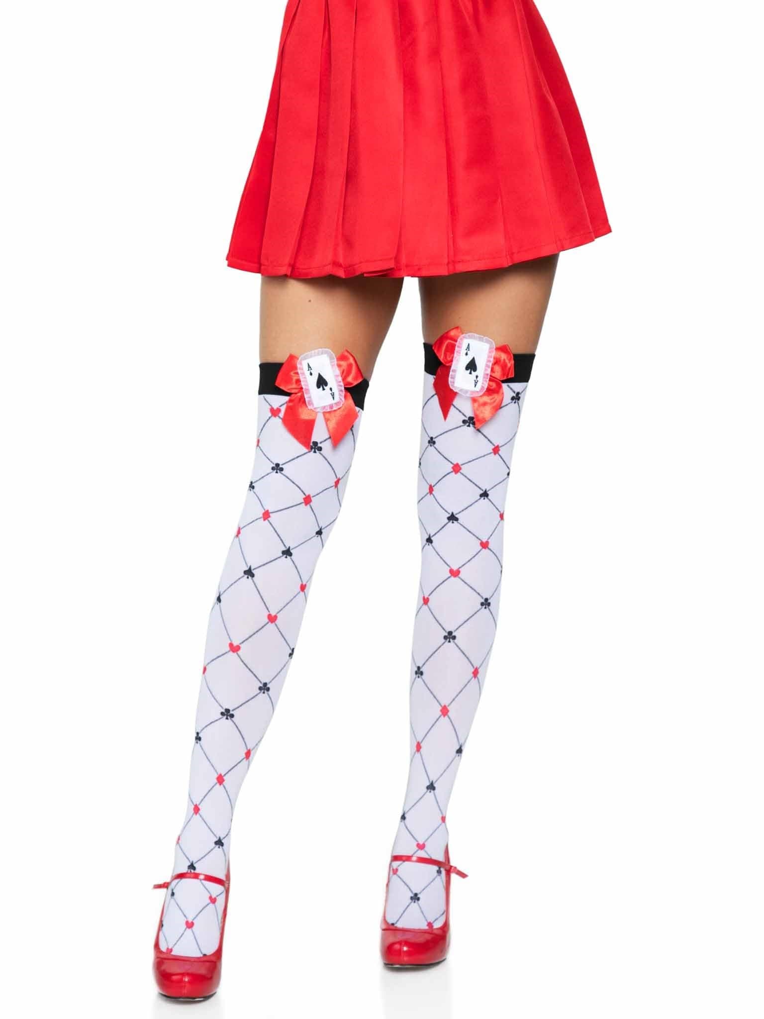 Women's Harlequin Thigh Highs
