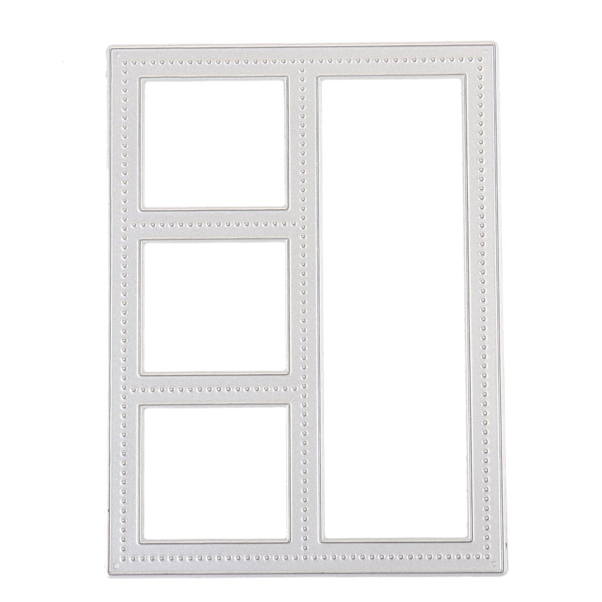 Fyore Silver Grey Metal Cutting Dies Stencil Template Mould for DIY Scrapbooking Album Paper Card Craft (Hollow Rectangle)