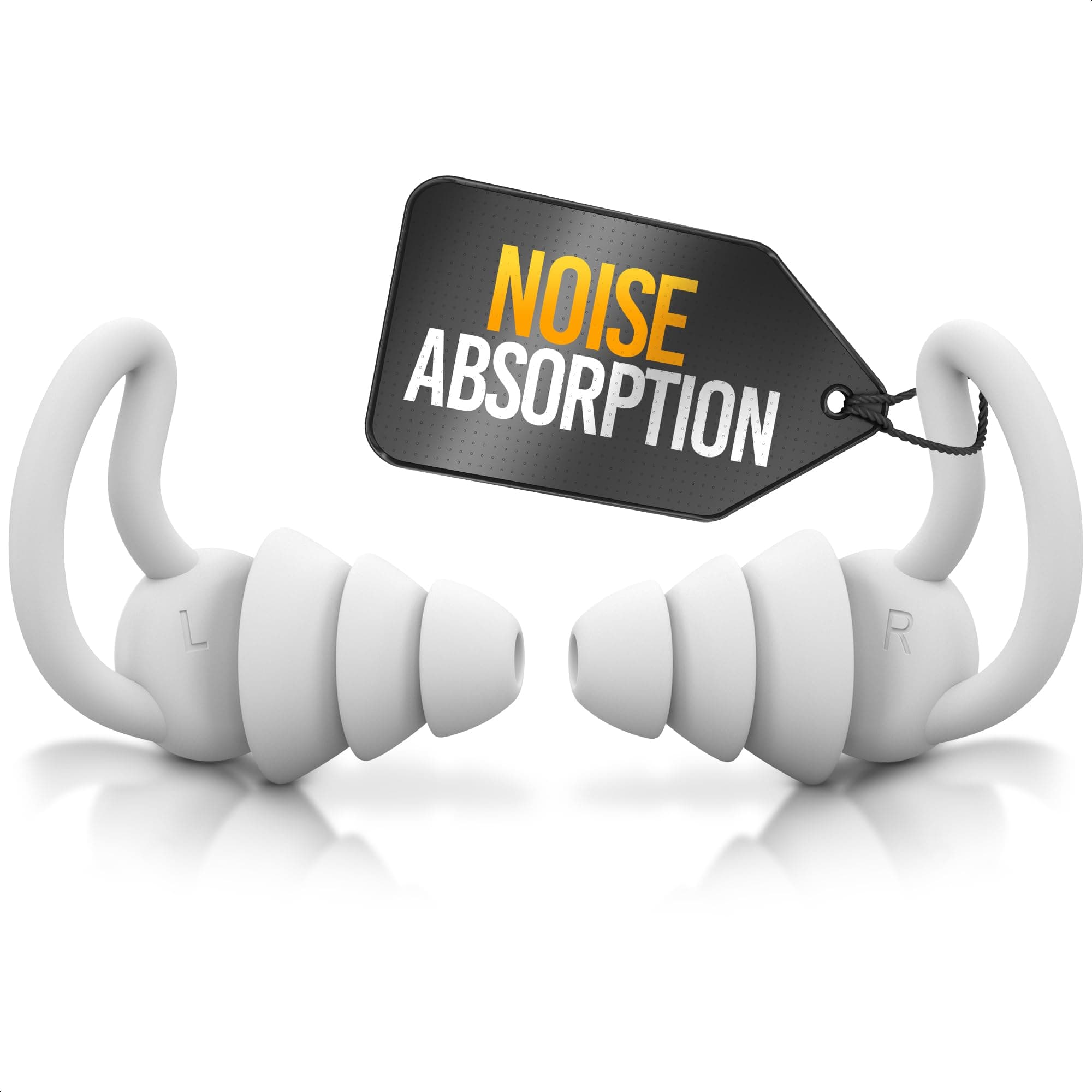 Reusable Ear Plugs for Sleeping - Noise Canceling Silicone Earplugs for Sleep, Reduce 40 dB, White Earplugs for Musicians Hearing Protection, Durable and Comfy, Good for Flying, Focus and Quiet Time