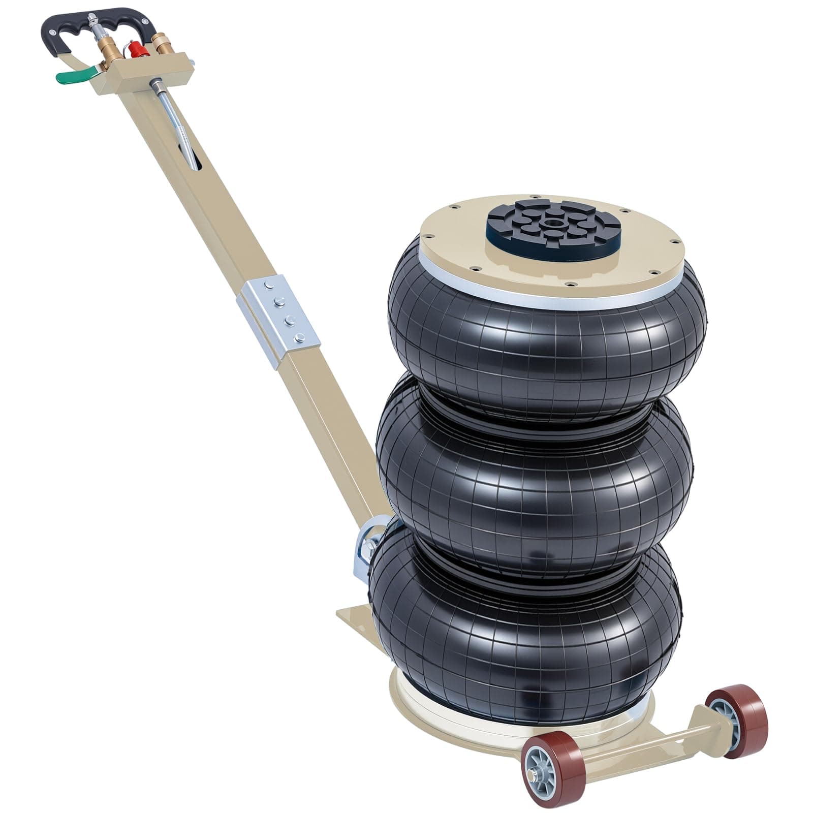 CXRCY 5 Ton Air Jack for Cars & Trucks - 11000LBS Capacity Pneumatic Airbag Jack with Adjustable Long Handle, Fast Lifting up to 16 Inch for Cars,Trucks(White Triple Bag Air Jack)