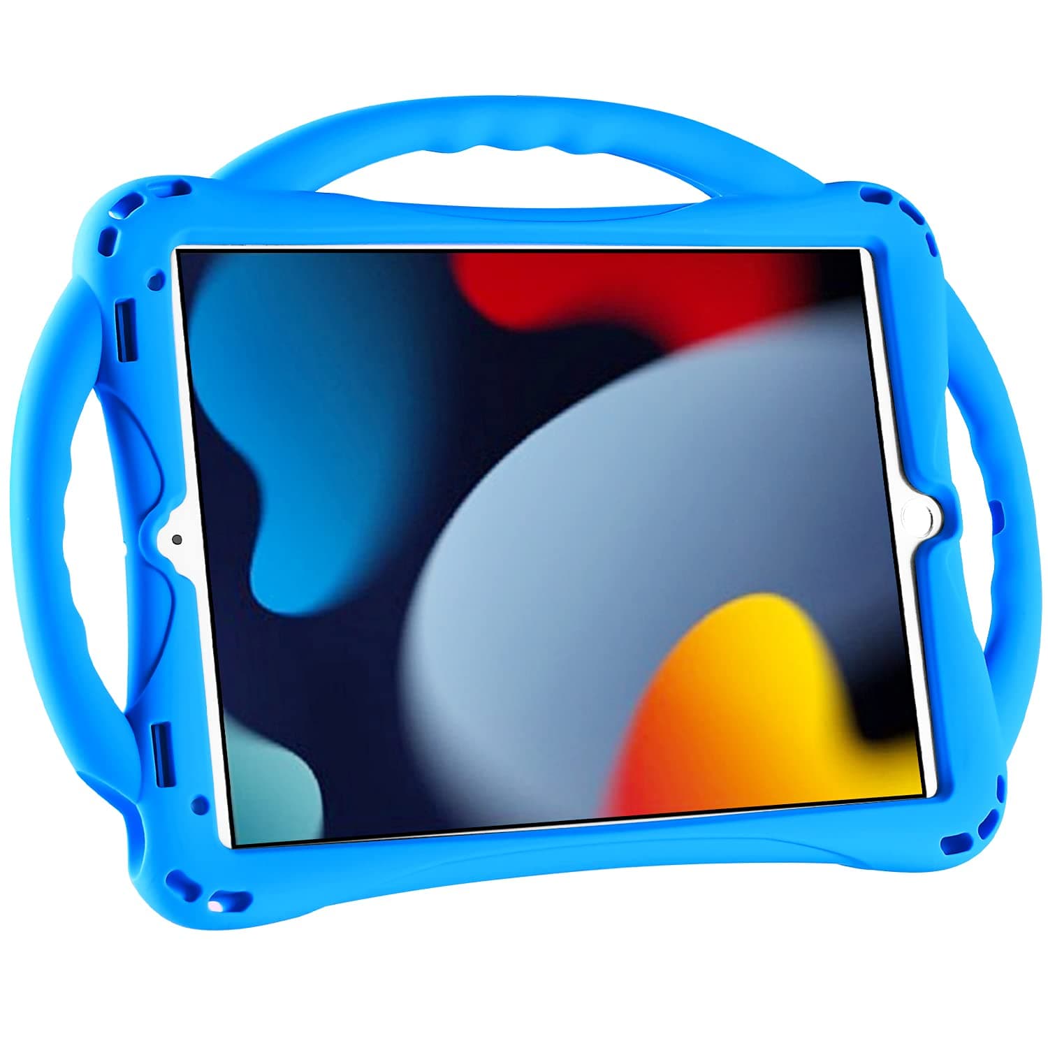 TOPESCT iPad 10.2 case, iPad 9th/8th/7th Generation Case for Kids, Built-in Handle Stand, Comes with a Strap, Silicone Shockproof iPad 10.2 inch 2021 Case(Blue)