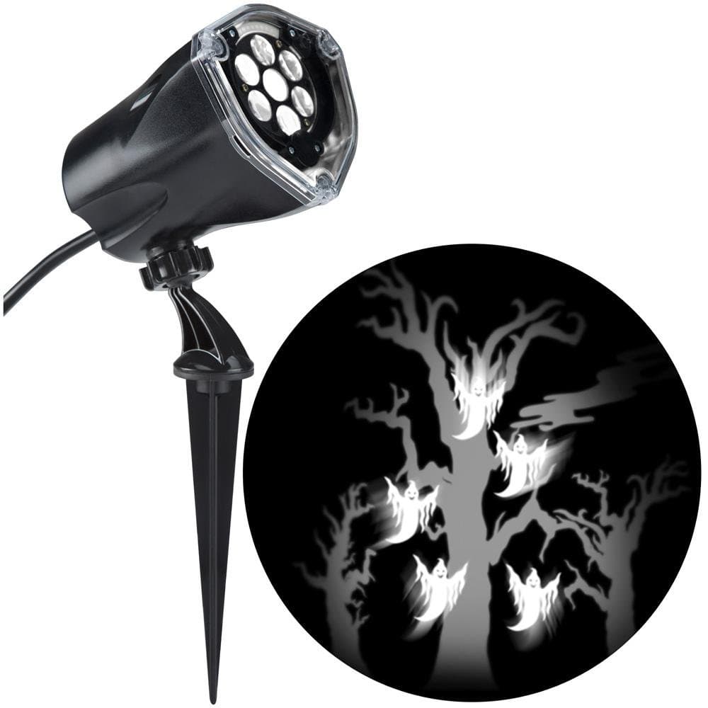 LED Projection Flying White Ghosts with Static Spooky Tree Halloween Spotlight (1)