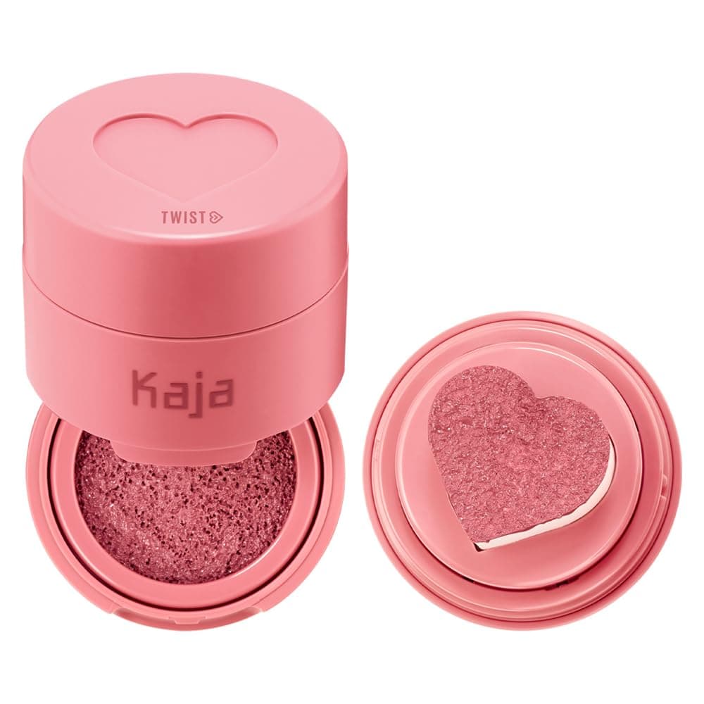 KAJA Blusher - Cheeky Stamp 01 Coy | Kbeauty, Cute Makeup, Buildable & Blendable Shade with Heart-shaped Applicator, Sunkissed Finish, Travel size, Hygienic, Portable, Korean Makeup, 0.17 Oz