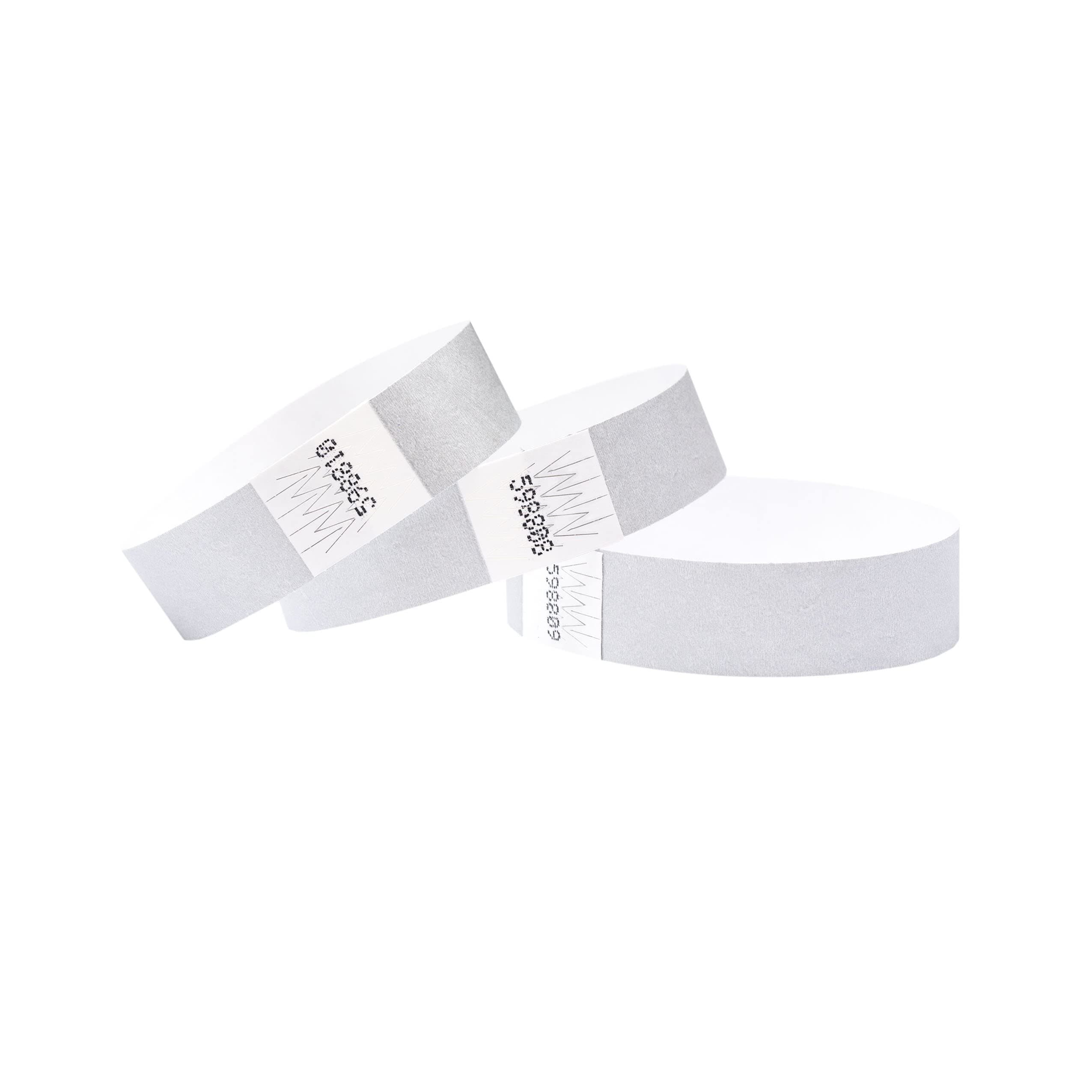 Cintapunto - 100 Pieces - Tyvek 100 Bracelets, Paper Bracelets, Disposable Bracelets, Tyvek Bracelets, Paper Bracelets, Paper Bracelets (Silver)
