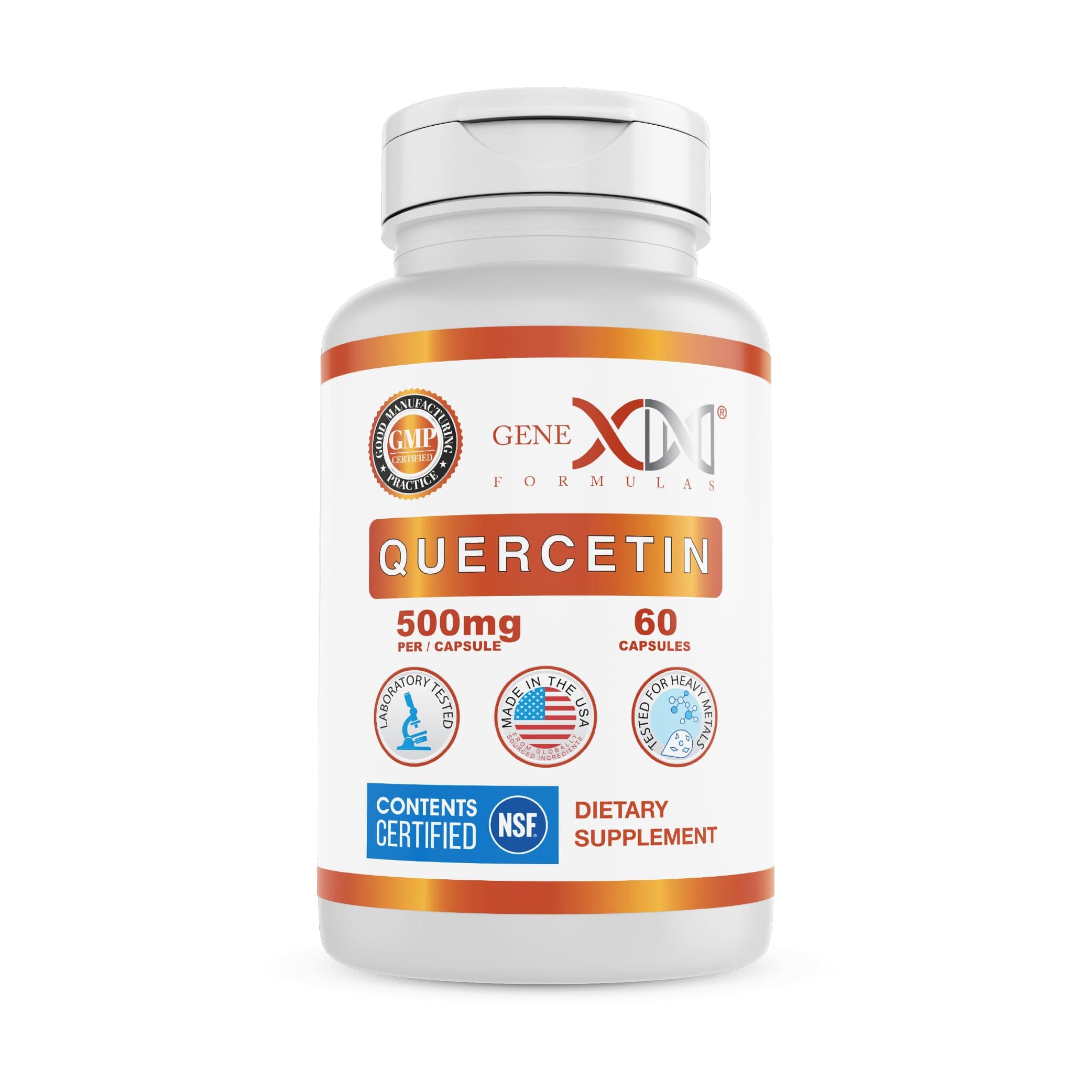Genex Formulas Quercetin 500mg -60 Capsules for 60 Day Supply - Supplement for Immune Support, Antioxidant and Allergy Protection, Non-GMO, Gluten-Free