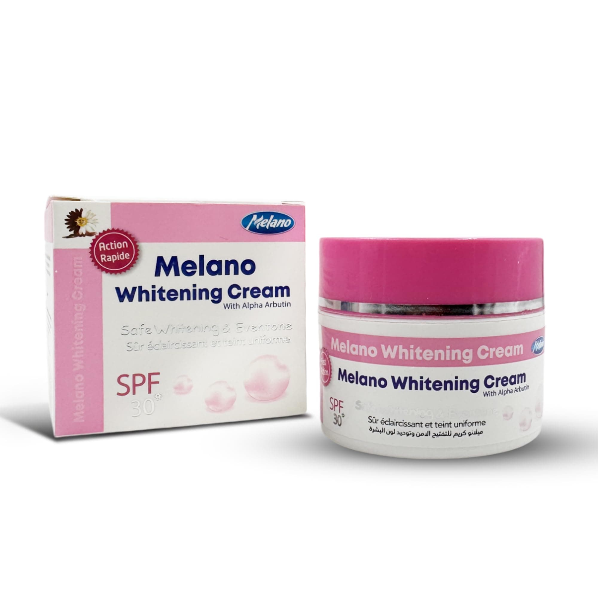 Whitening Cream with Alpha Arbutin, Glutathione - Reduces Dark Spots, Wrinkles & Melasma, SPF 30, Gentle Skin Lightening for All Skin Types, 50g