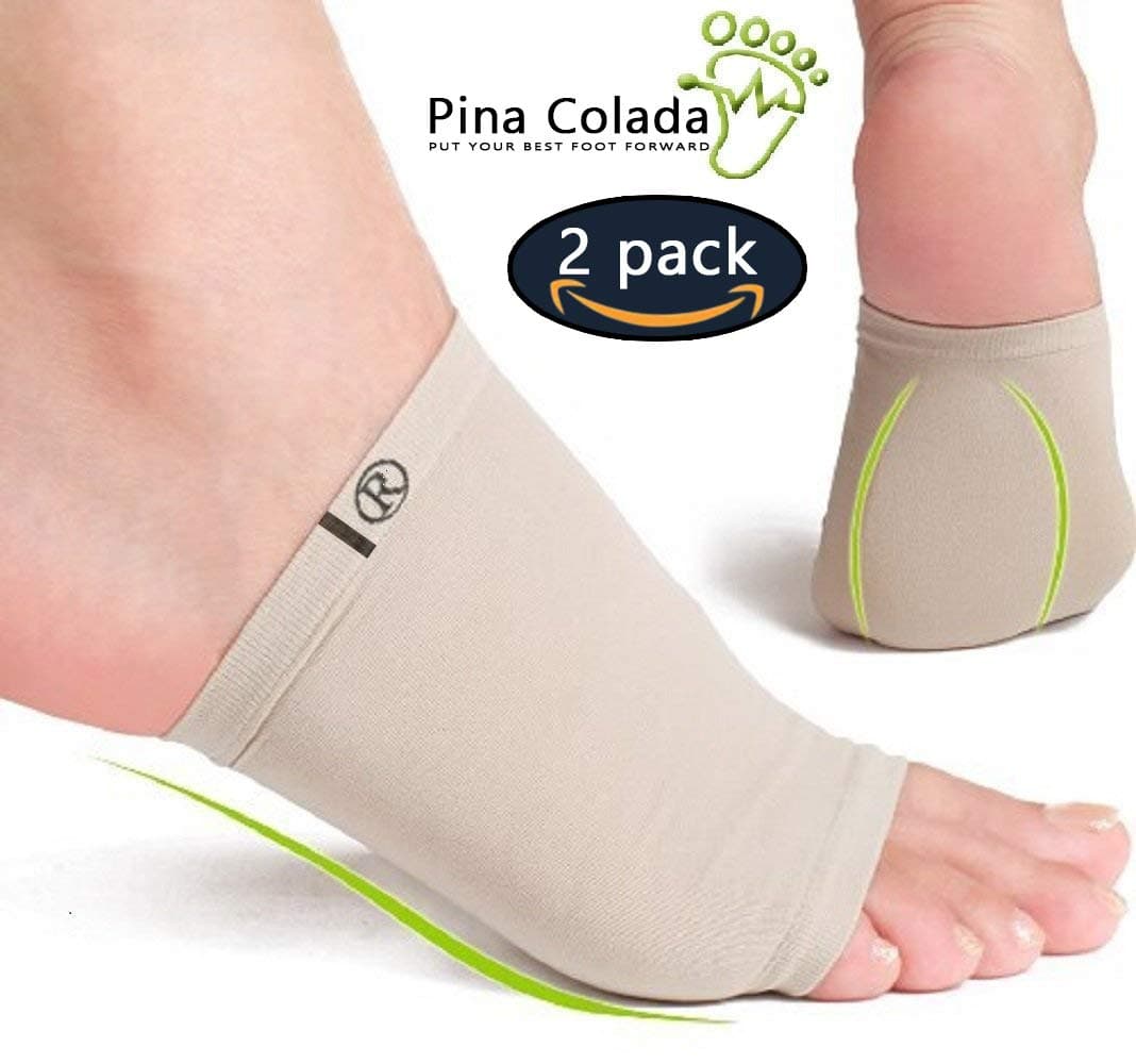 Compression Arch Sleeves (2 Pairs Khaki) - Plantar Fasciitis Braces/Sleeves, Foot Care, Heel Spurs, Feet Pain, Flat Arches