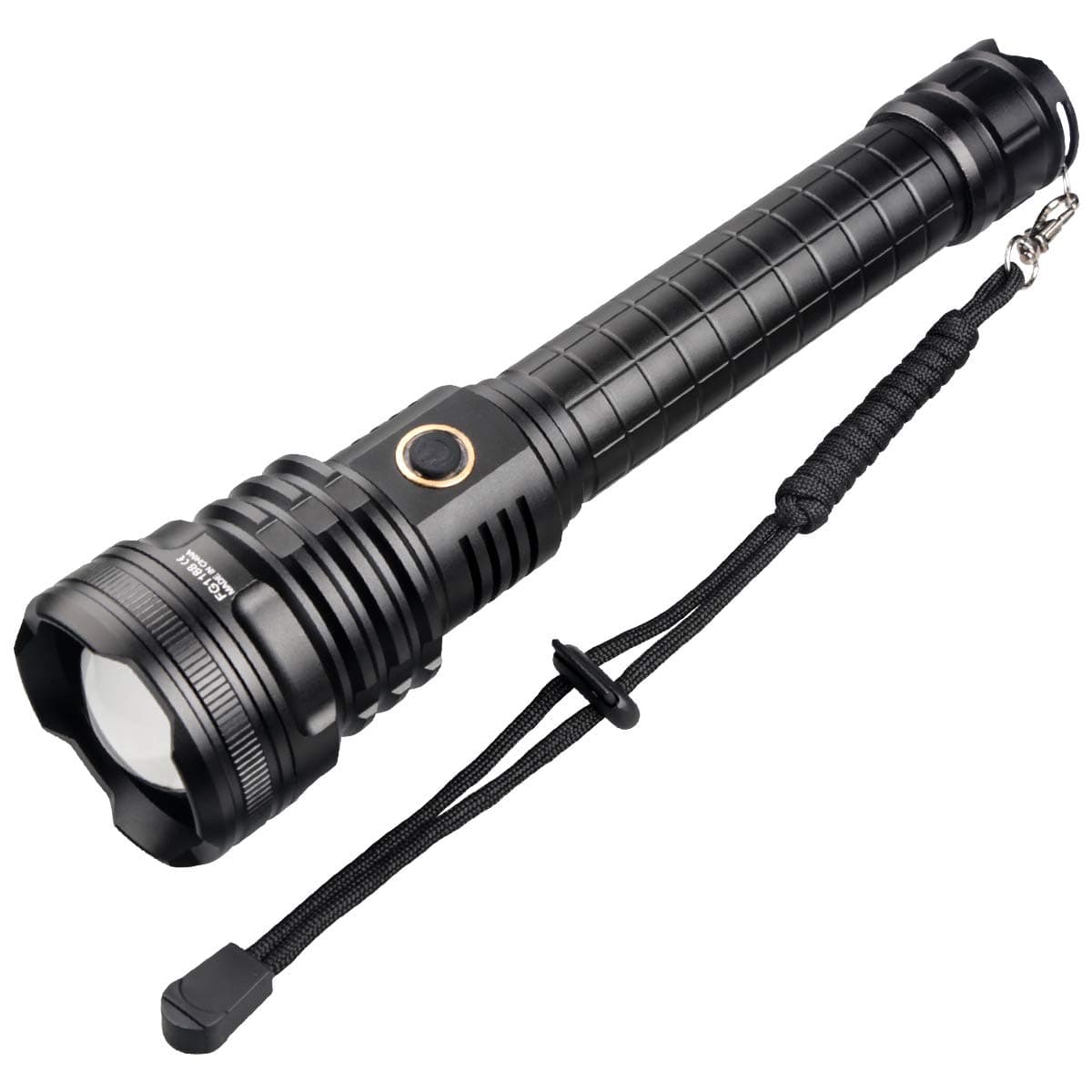 Garberiel Rechargeable LED Tactical XHP90 Flashlight 10000 lumens Super Bright 5 Modes Zoomable Camping Hiking Portable Outdoor Torch Light with USB Cable and Batteries