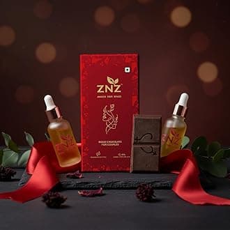 ZNZ Couple Chocolate Gift Set | Mood Uplifting Chocolate with Satin Accent & Aromatic Decor | Gift for Him & Her | Ideal for Anniversary, Valentine & Birthday