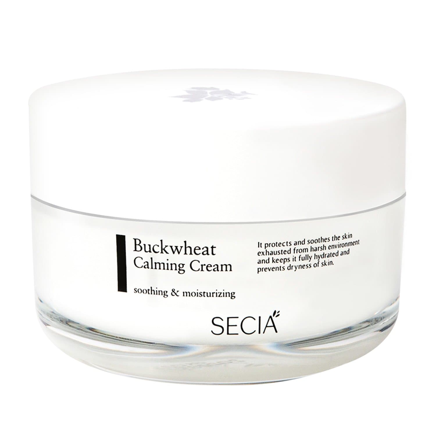 Secia Buckwheat Calming Cream 50g 1.76 oz - Day and Night Daily Moisturizing Brightening Face Moisturizer for Dry Skin with Hyaluronic Acid Relief Therapy Protect Maintain Delicate Sensitive Skin
