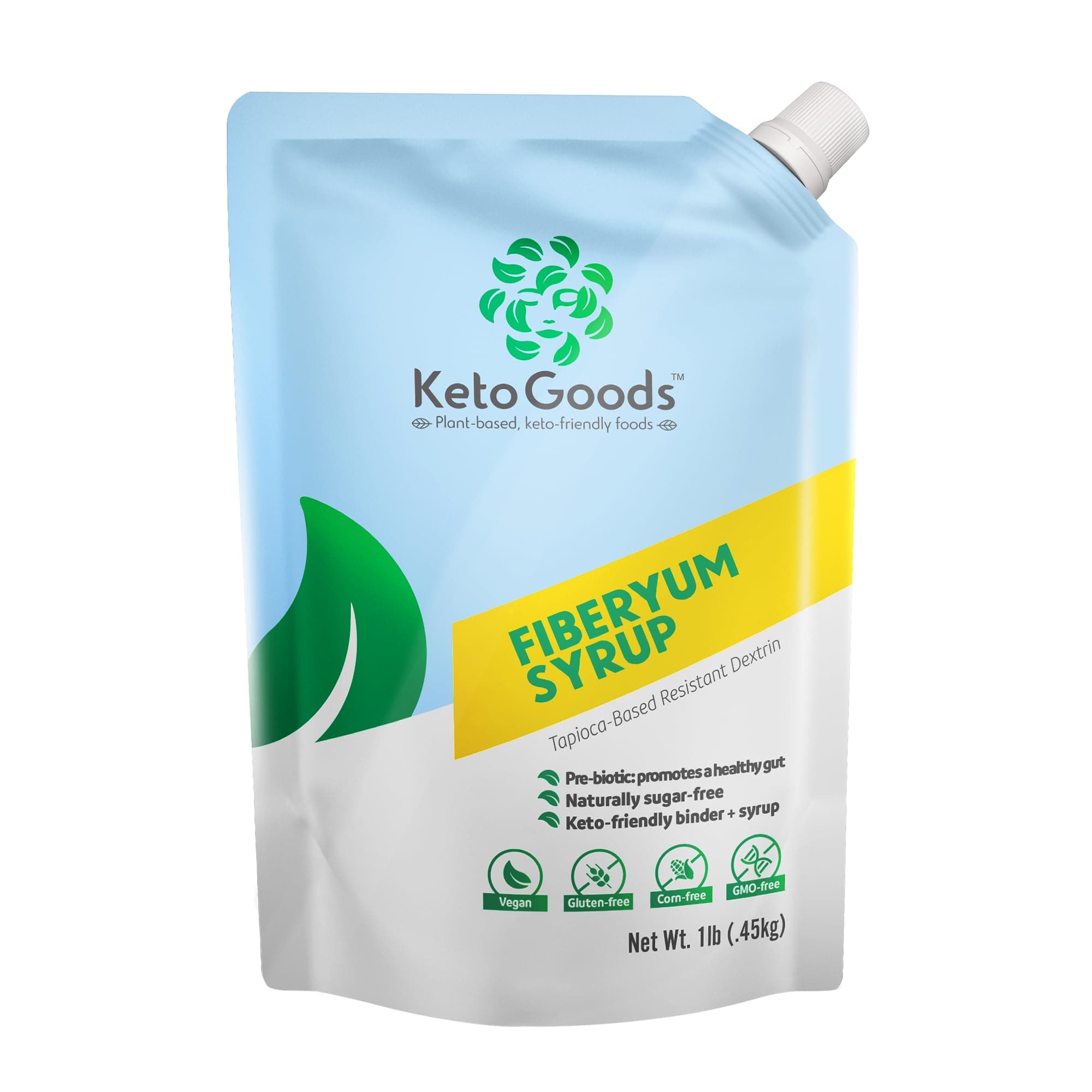 FiberYum by KetoGoods Pre-biotic Tapioca Fiber Syrup - Substitute For Organic Corn Syrup Organic & Corn Syrup Non GMO Corn Syrup - Alternate For Brown Rice Syrup & Organic Light Corn Syrup For Candy Tapioca Syrup | 1lb/16oz