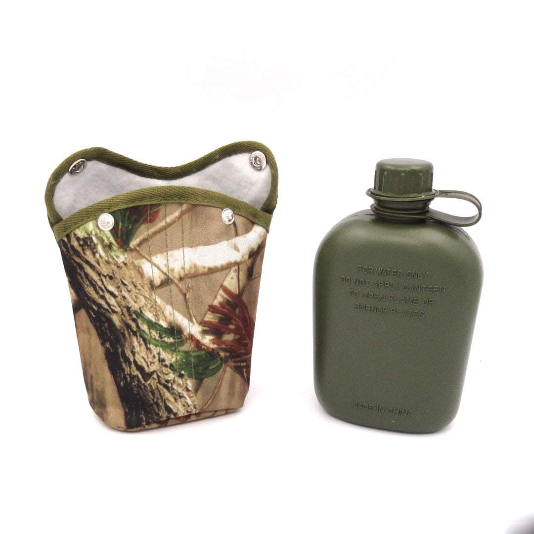 Military Style Canteen With Camo Pouch– 1 Quart Capacity By Sirius Survival