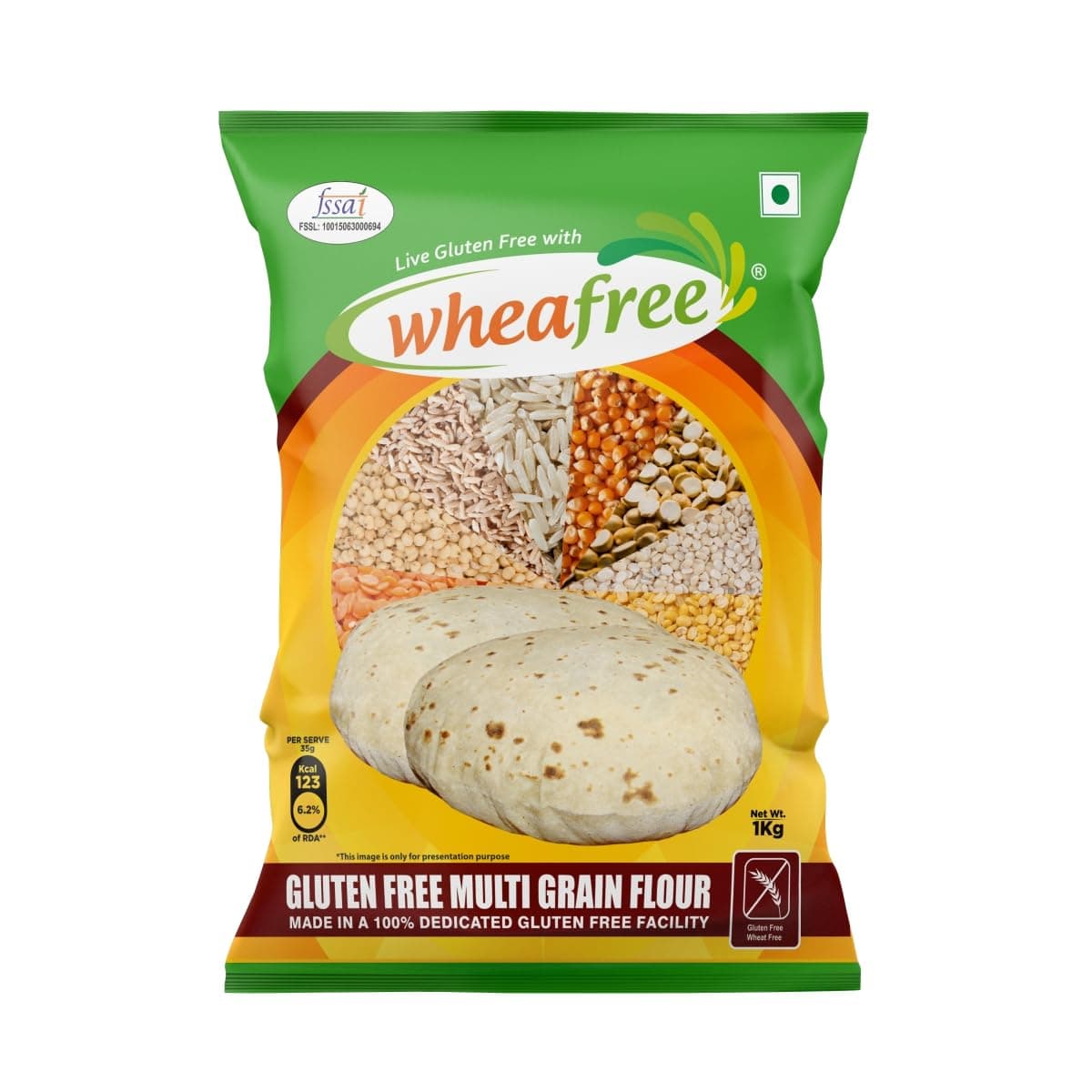 Multigrain Gluten Free Flour 1Kg | Soya Free | Lactose Free | Easy to Digest | Suitable for Celiacs | Vegetarian