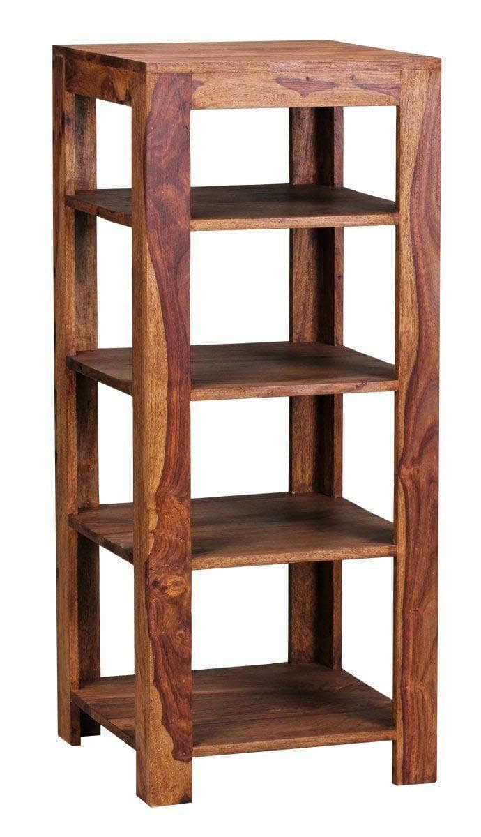 TG Furniture Solid Wood Shelves Book Shelf for Living Room(sheesham Wood Standard_Natural Finish) 1 Year Warranty