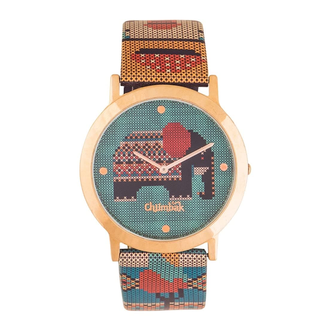 TEAL BY CHUMBAK Tribal Elephant Aztec Watch - Multicolour