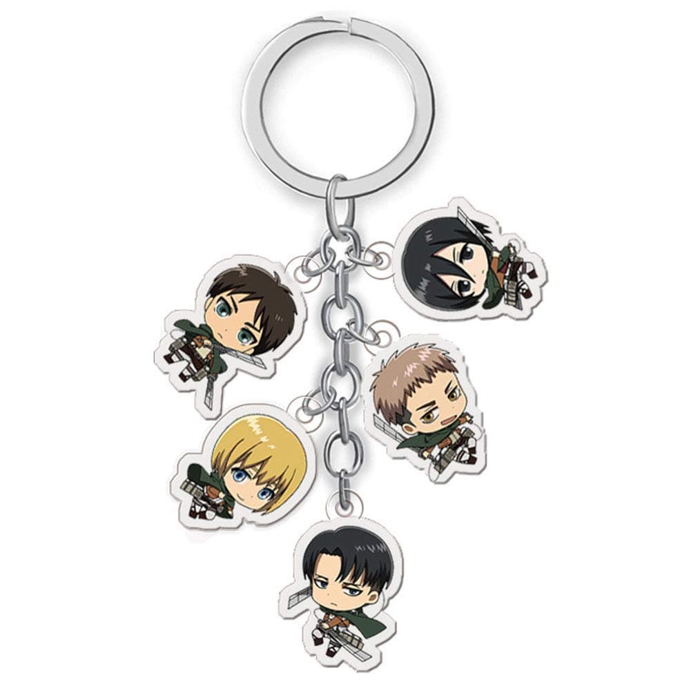 Templom SIXAttack On Titan Keychain Metal Figures Pendants Doll Japanese Anime Key Rings(H01)