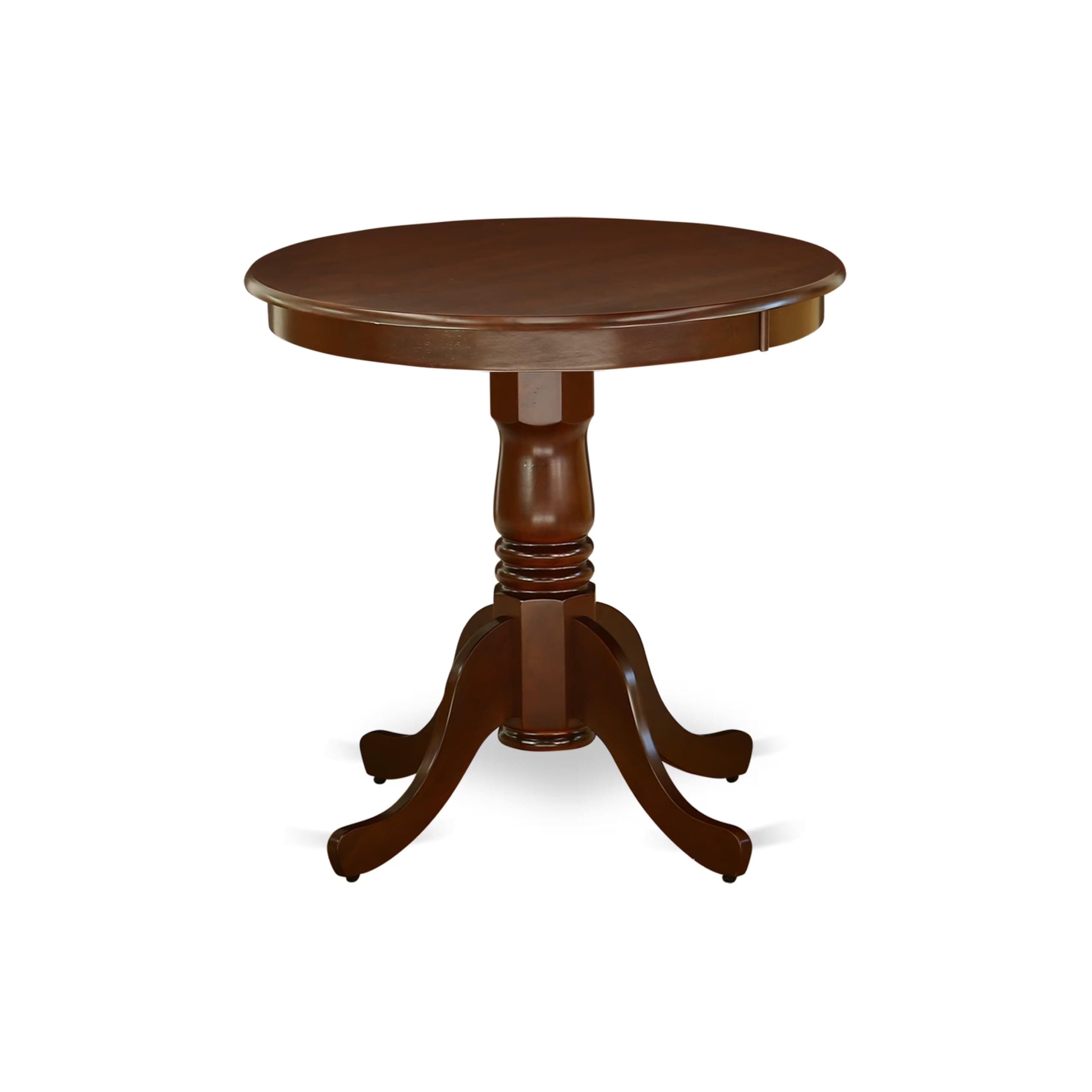 East West Furniture EMT-MAH-TP Eden Dining Room Table - a Round kitchen Table Top with Pedestal Base, 30x30 Inch, Mahogany