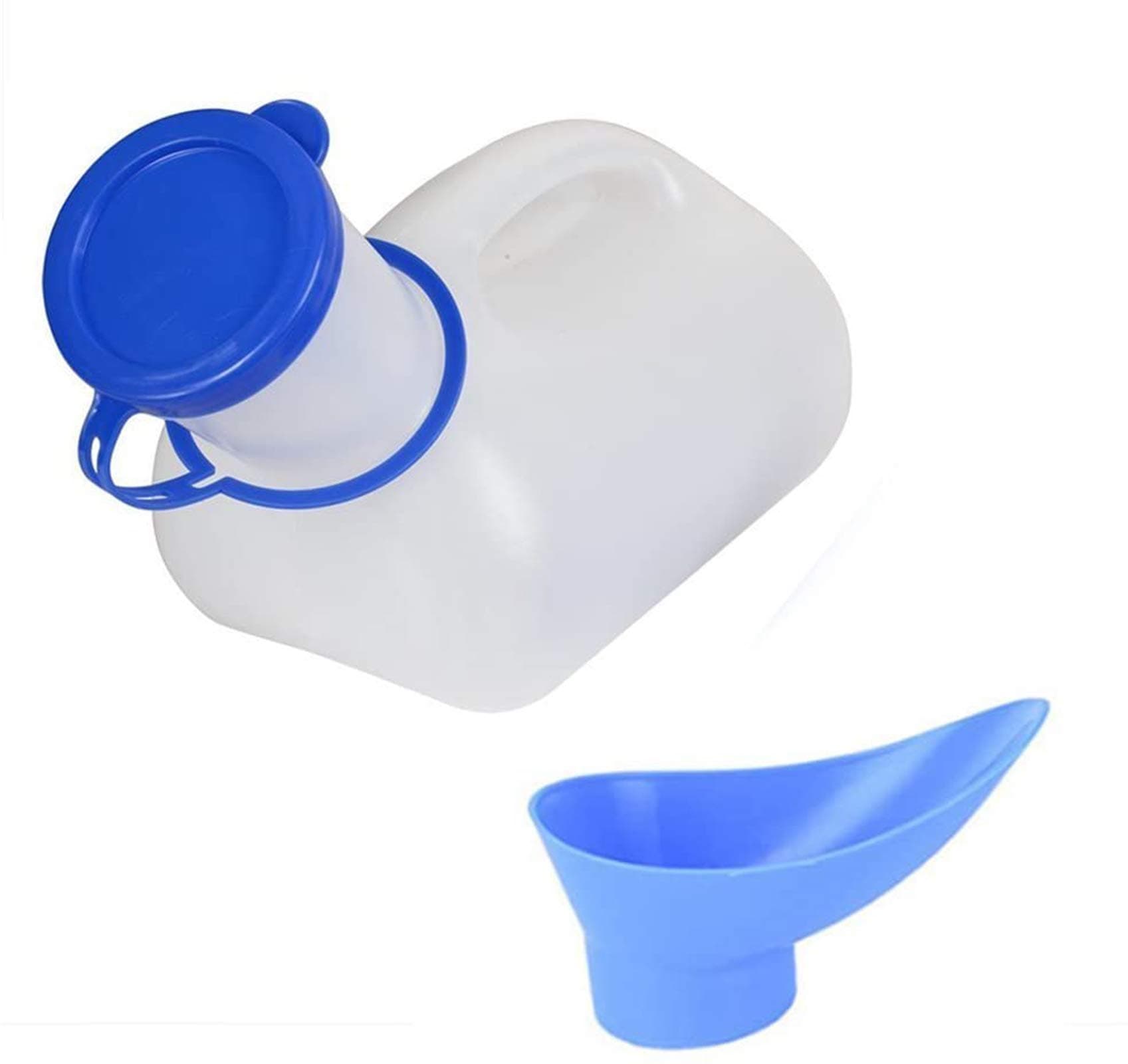 Portable Unisex Urinal Bottle with Lid 1000ML, Emergency Male Female Pee Potty for Car Travel, Traffic Jam, Outdoor Camping