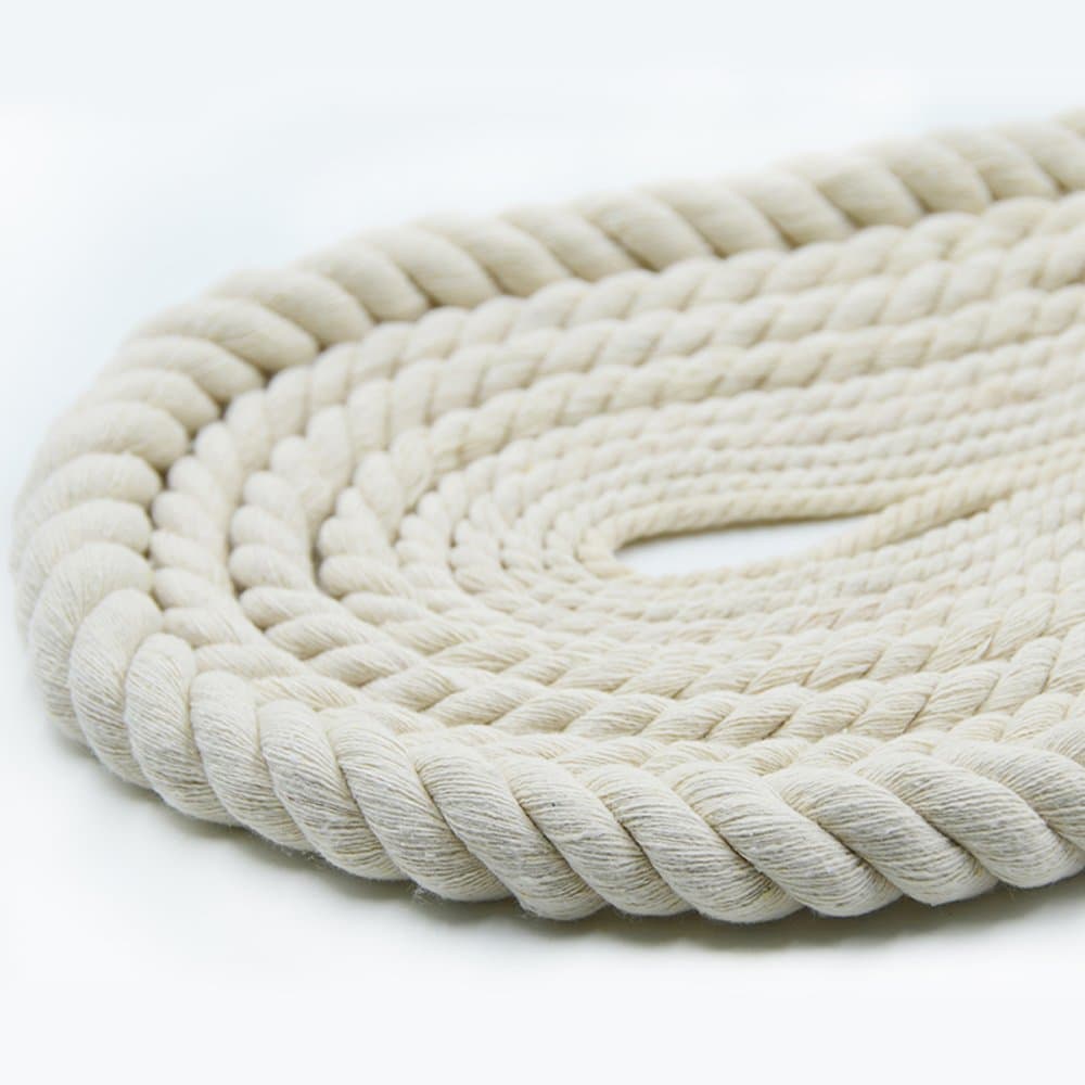 Natural Twisted Cotton Rope Super Soft Triple-Strand Twisted Cotton Rope Dia 1/6'',1/5'',1/4'',3/8'',2/5'',1/2'',3/5'',4/5''and 25/50 and 100ft(100ft)