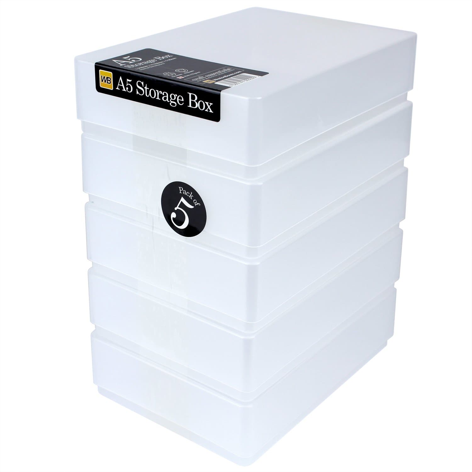 Alkey 5x A5 Clear Plastic Storage Boxes!