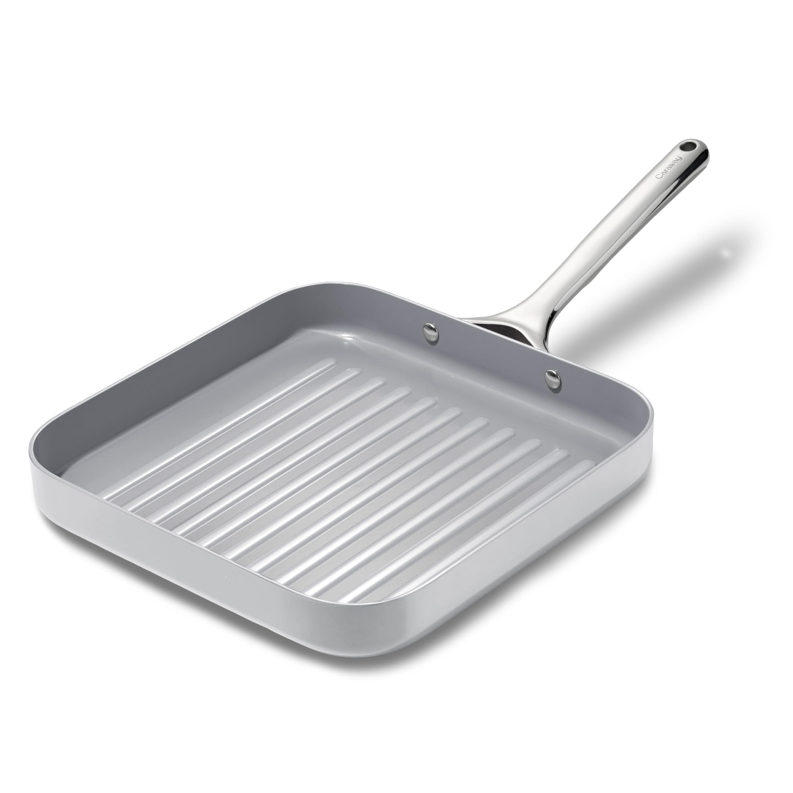 Square Grill Pan - 11” Grill Pan - Non-Stick Ceramic Coated - Non Toxic, PTFE & PFOA Free - Oven Safe & Compatible with All Stovetops - Gray
