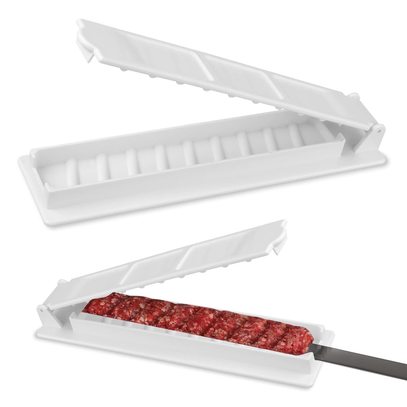 Kebab Press Maker,Kabab Maker Machine with Plastic,Manual Kabob Mould Reusable Easy Kabob Maker Perfect for Barbecue Party and Outdoor Activities