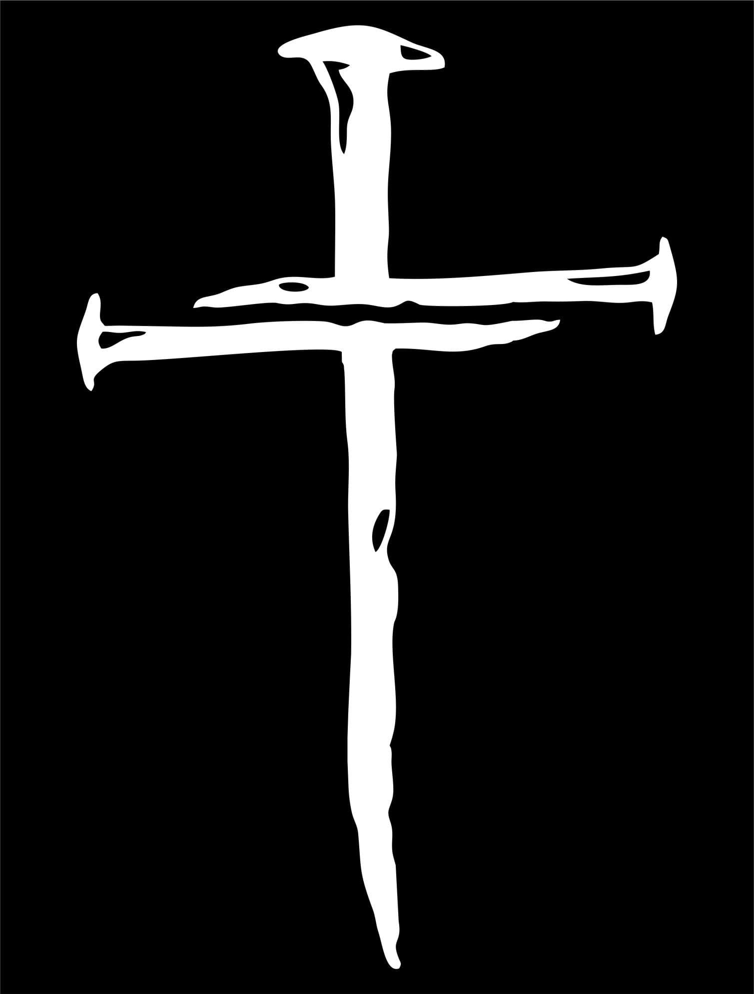 Cross of Nails Decal Vinyl Car Sticker | Cars Trucks Vans Walls Laptop | White | 5.5 x 3.5 inches | SGD000046A